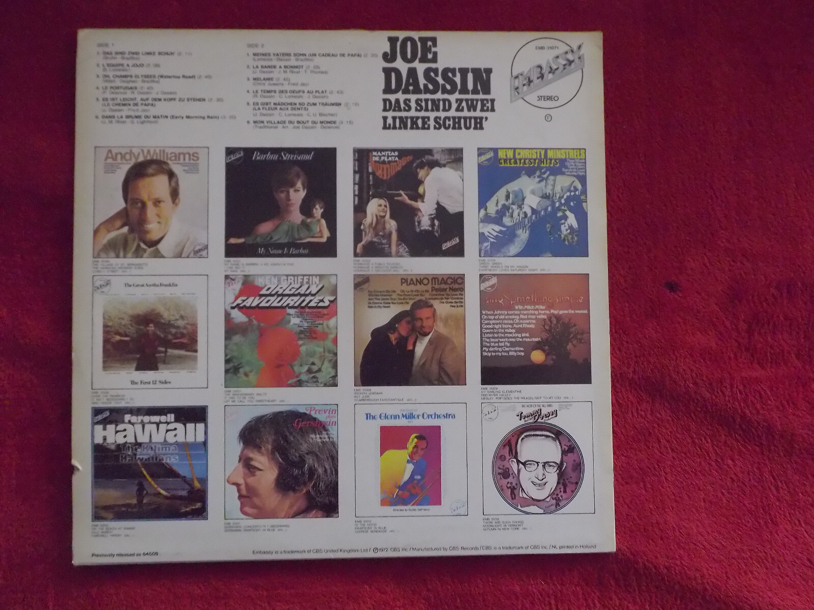 Joe Dassin – Das sind zwei linke Schuh (Embassy Records, EMB 31071), Bild 2