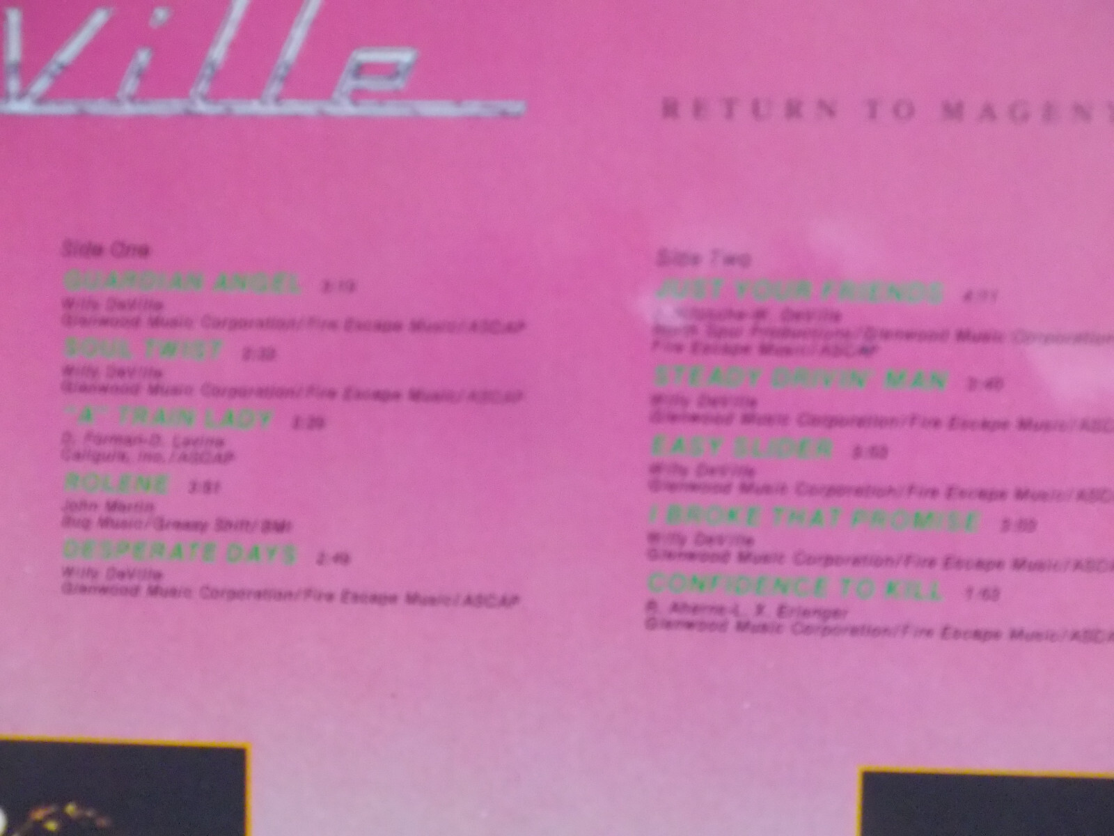 Mink DeVille – Return to Magenta | LP, Capitol Records, 1978, Bild 3