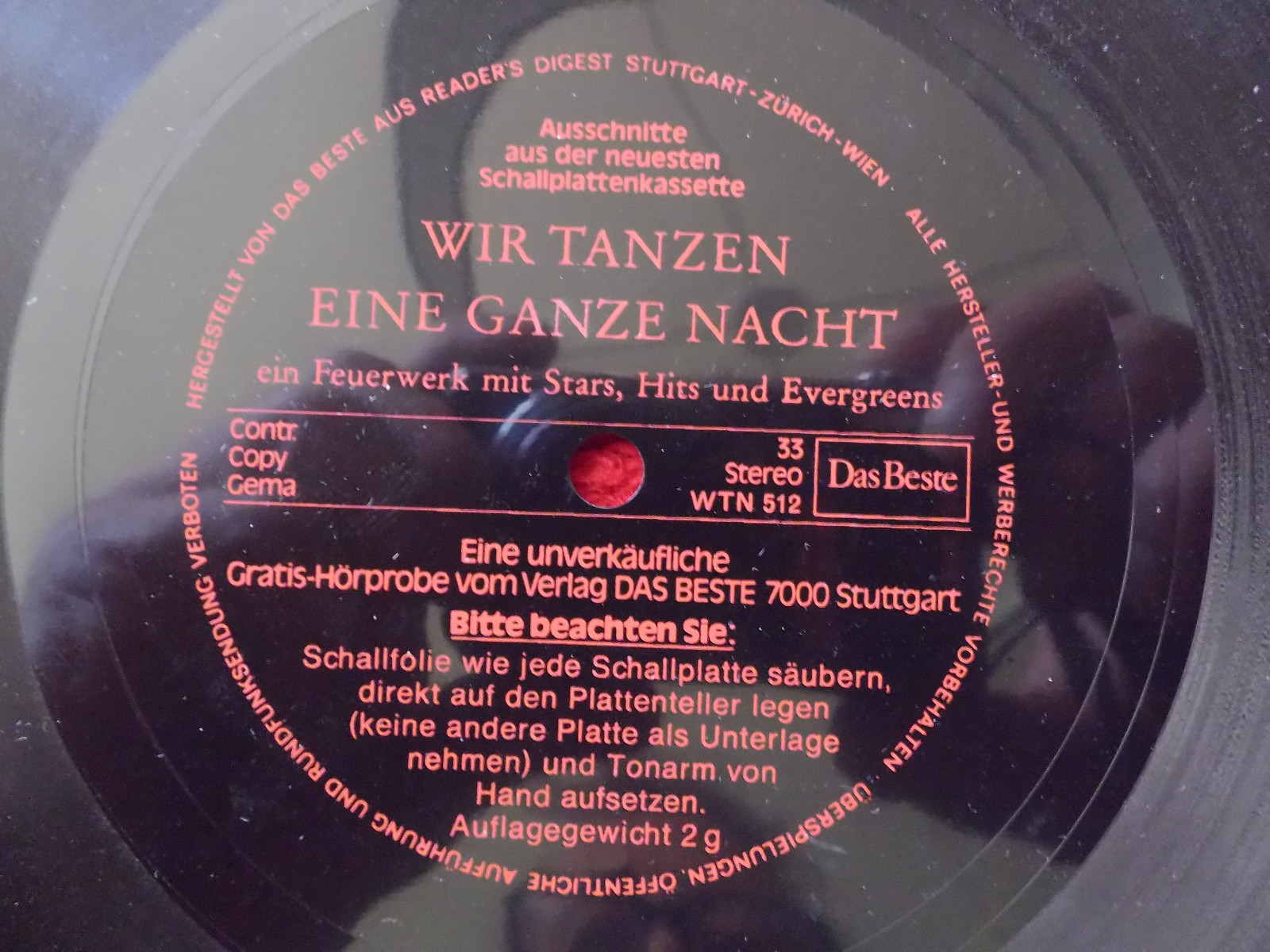 Wir tanzen eine ganze Nacht – einseitige Verlag Das Beste Flexi