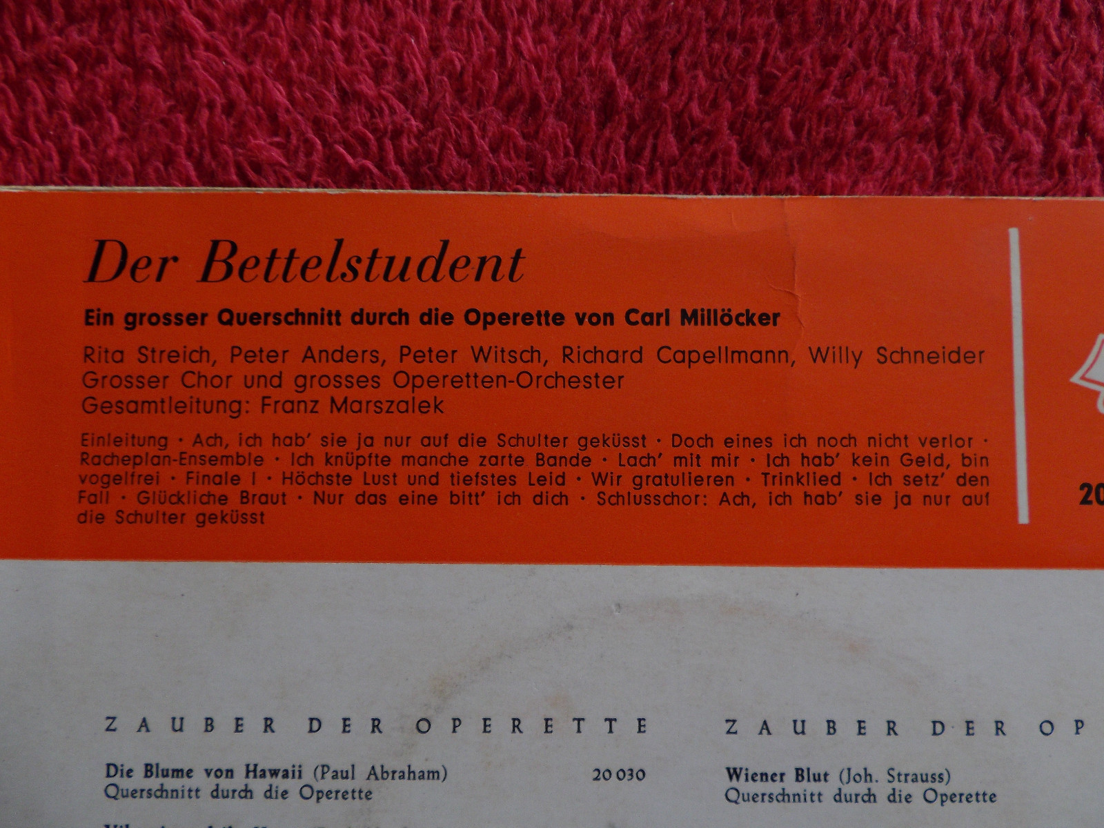 V.A. – Der Bettelstudent: Querschnitt (Polydor, 1958), Bild 3