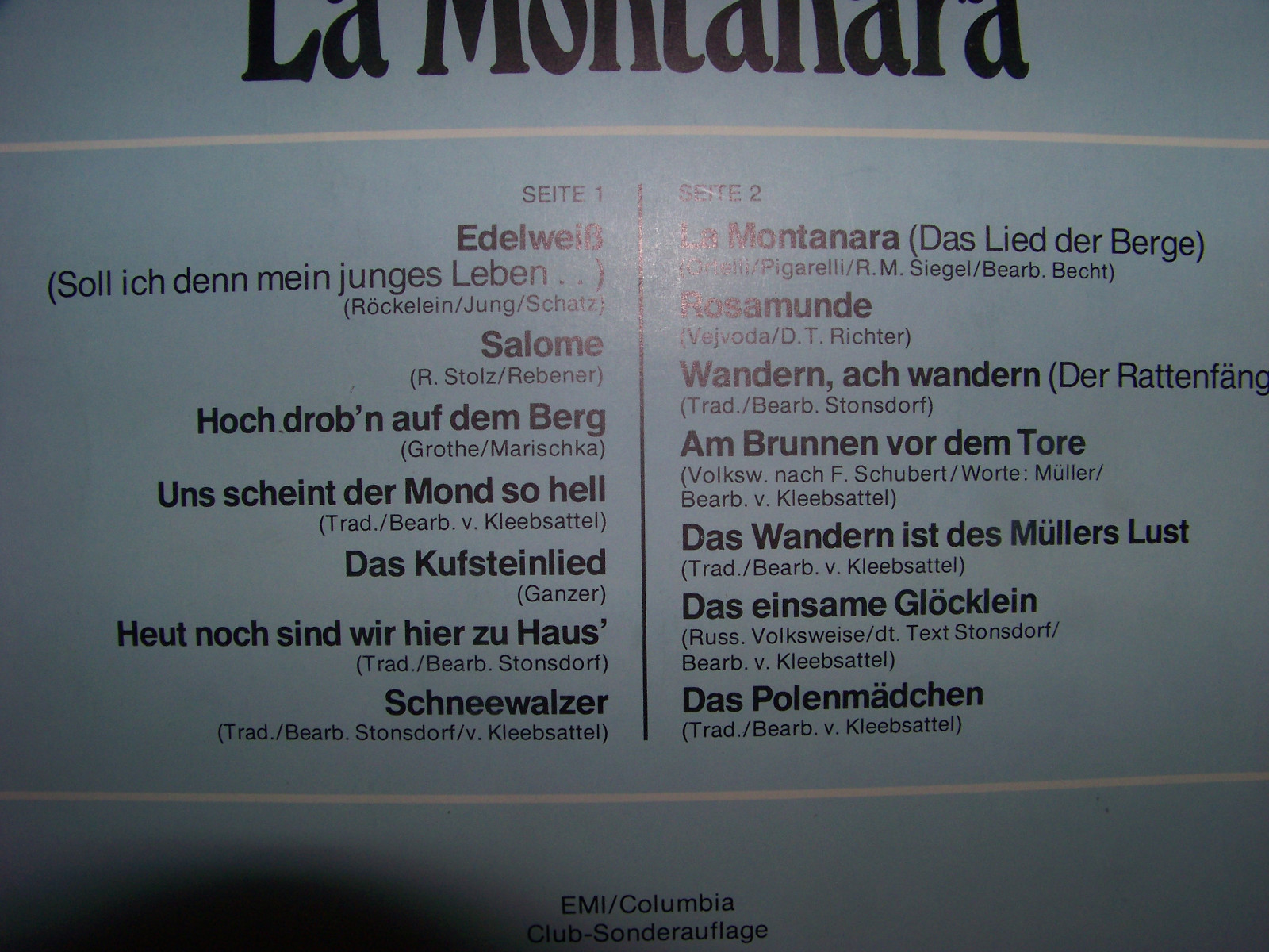 Heino – Edelweiss - La Montanara | EMI, LP, 1975, Bild 3