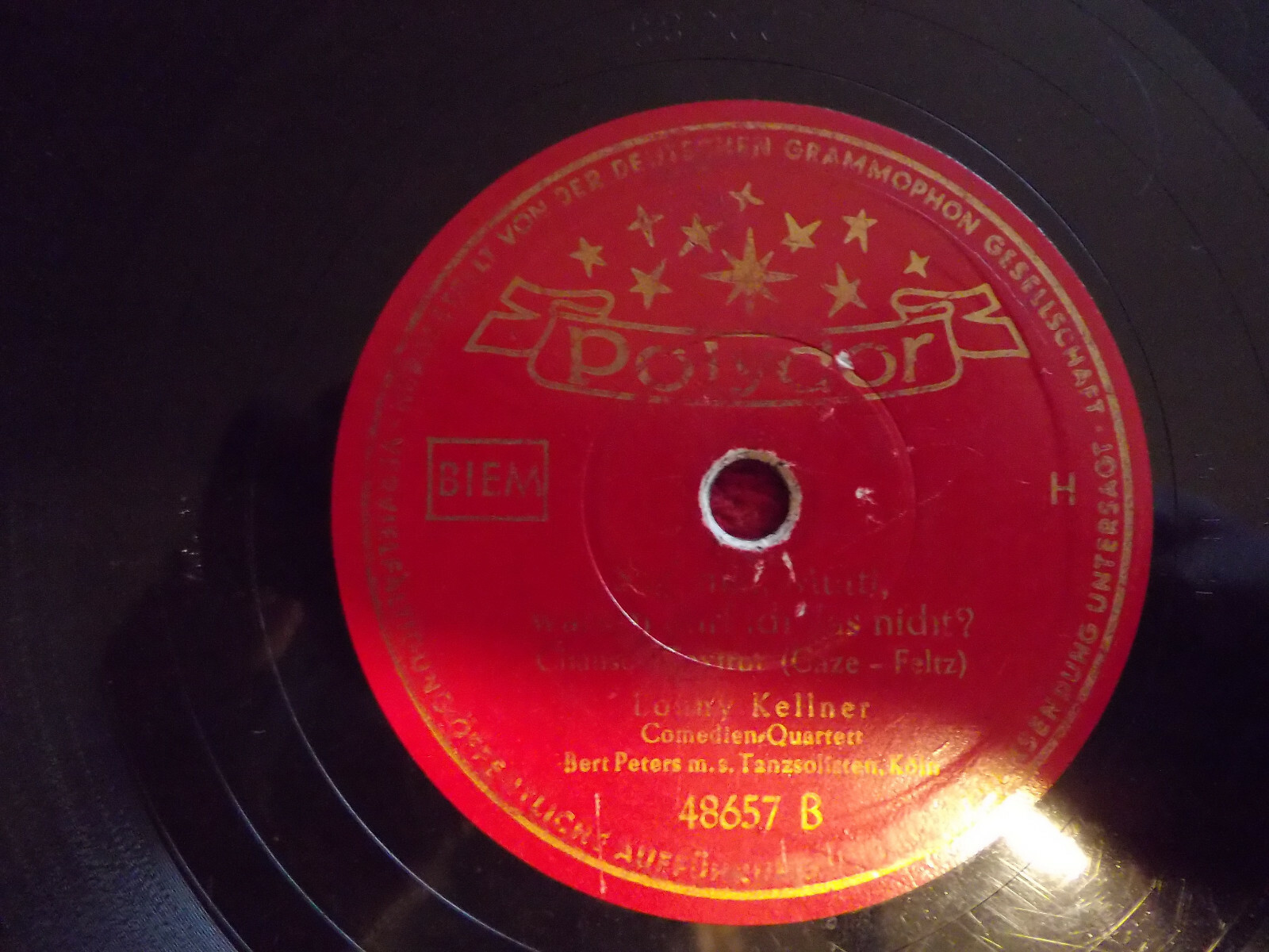 Lonny Kellner – So aufregend find´ ich das nicht / Sag´ mal Mutti, wann darf ich das nicht? – Polydor 48 657, Schellack-Single, Bild 2