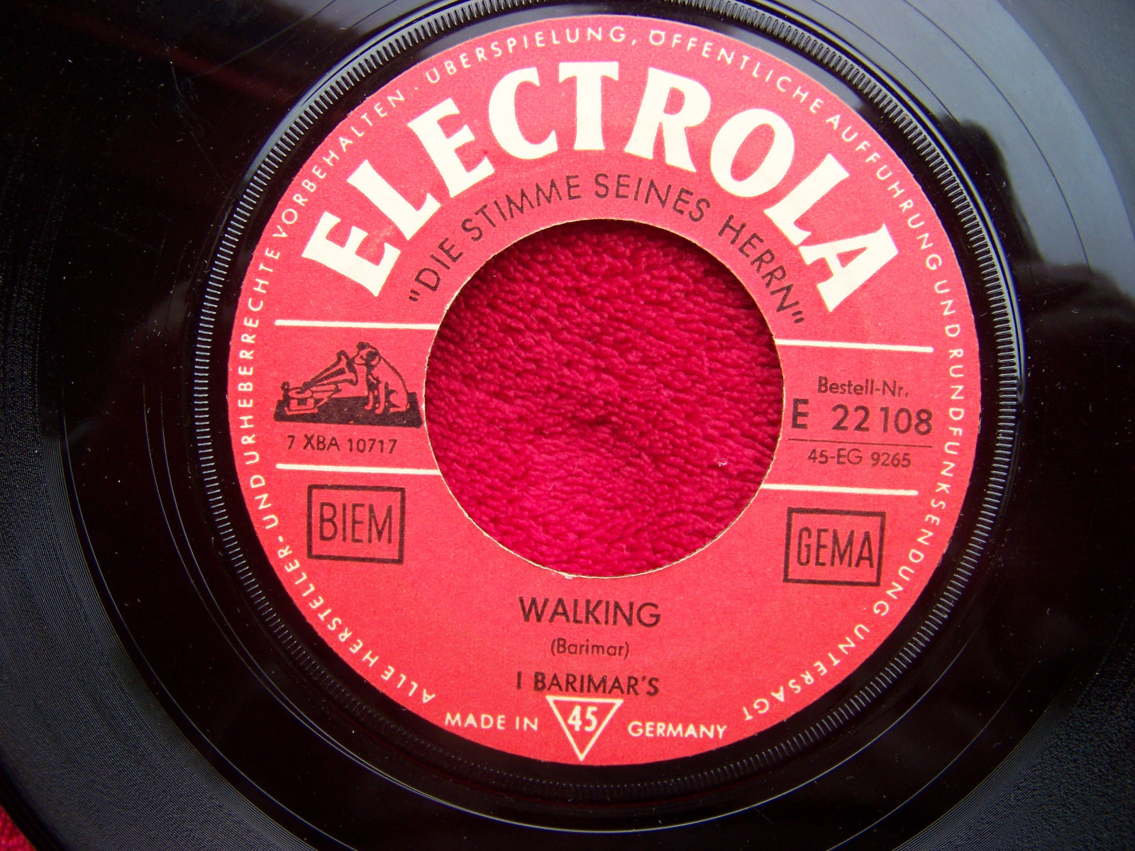 Bert Weedon – Napoli melody / I Barimar´s – Walking (Electrola, Single), Bild 2