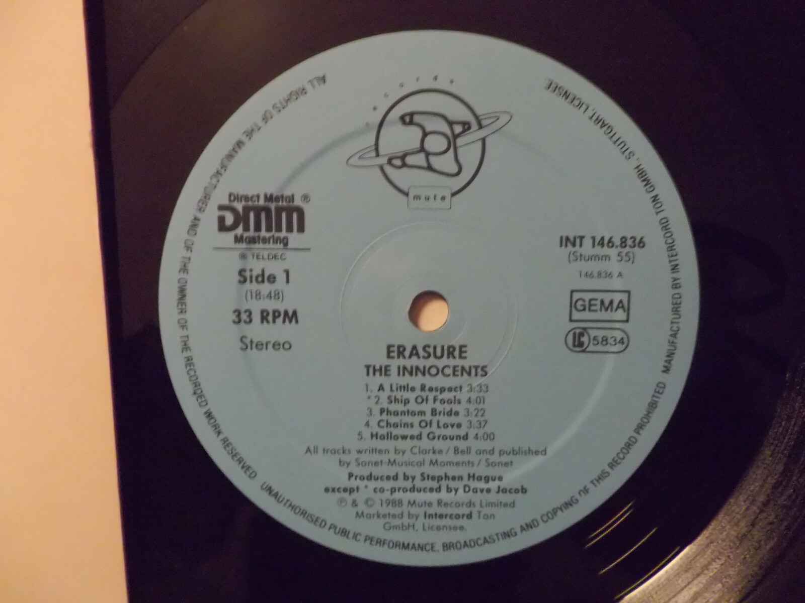Erasure – The Innocents (LP, Mute, 1988), Bild 2