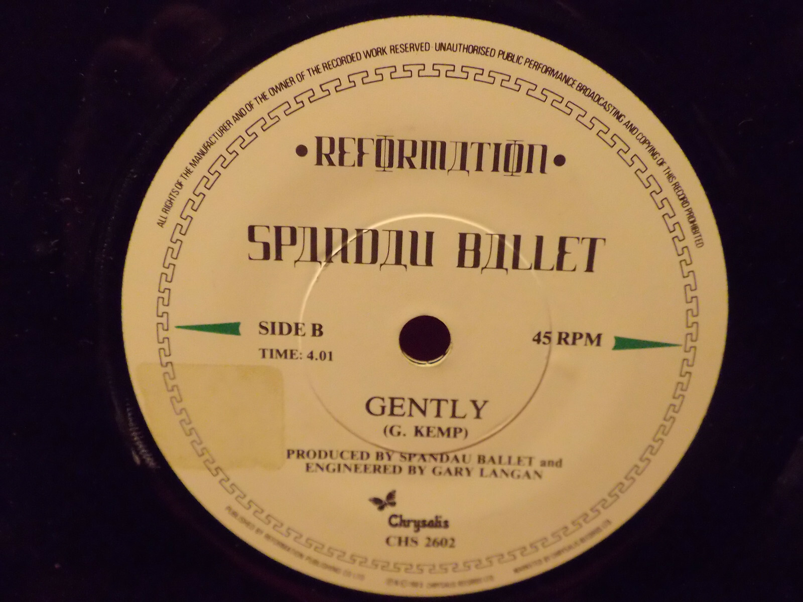 Spandau Ballet – Instinction / Gently (Chrysalis, CHS 2602, 1982), Bild 2