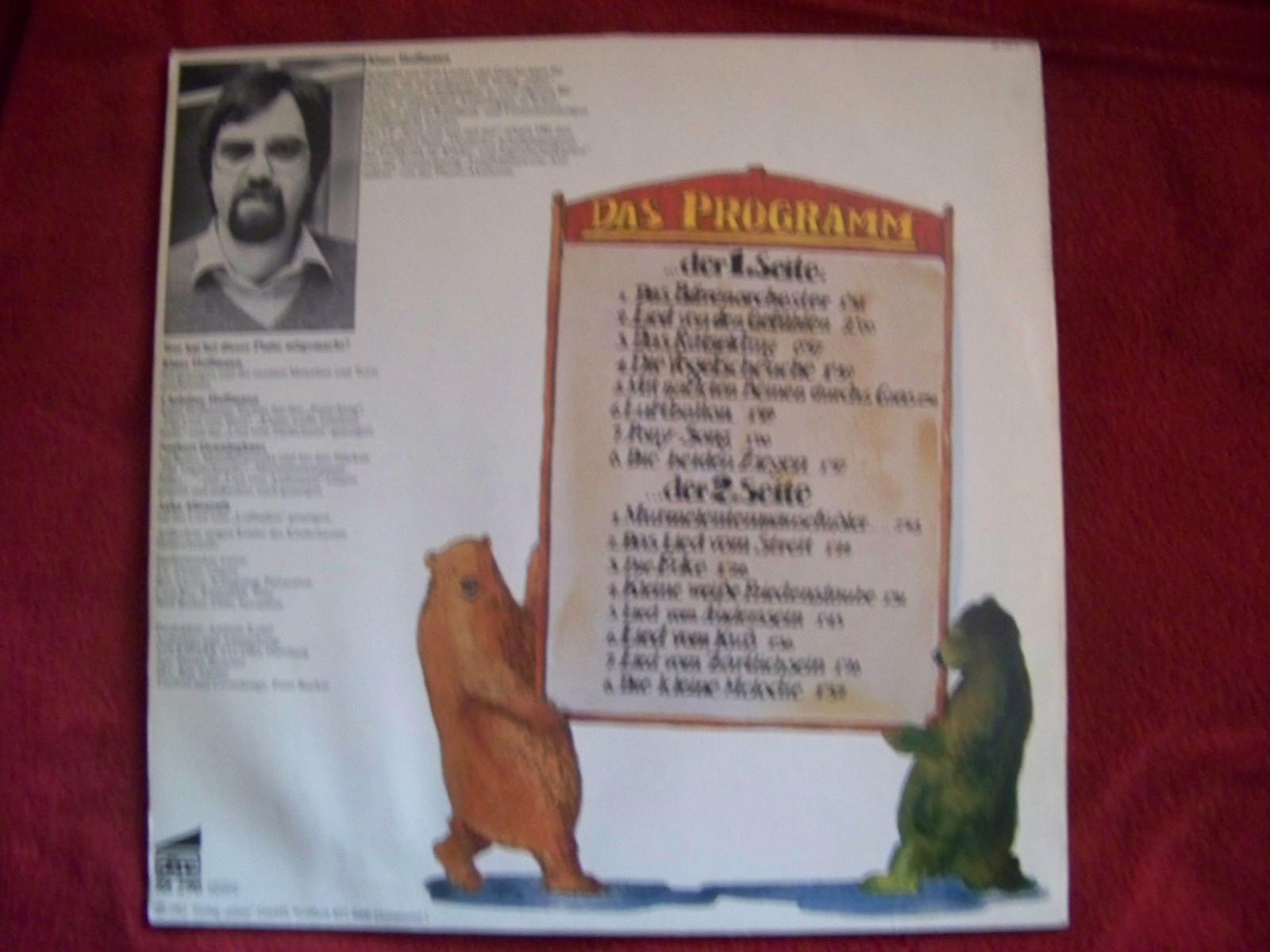 Klaus Hoffmann – Das Bärenorchester (LP, Pläne 88 290 D, 1982), Bild 3