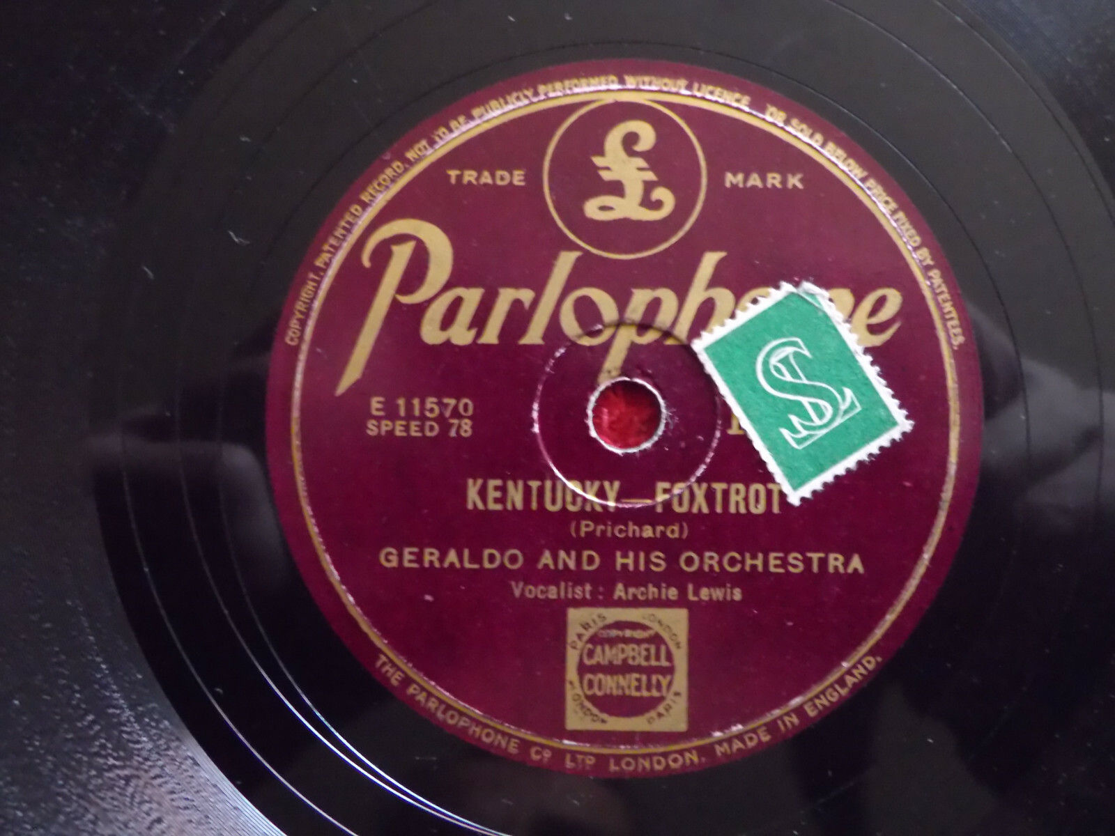 Geraldo and his Orchestra – Kentucky / So-o-o in love (Schellack, 78 U/min)