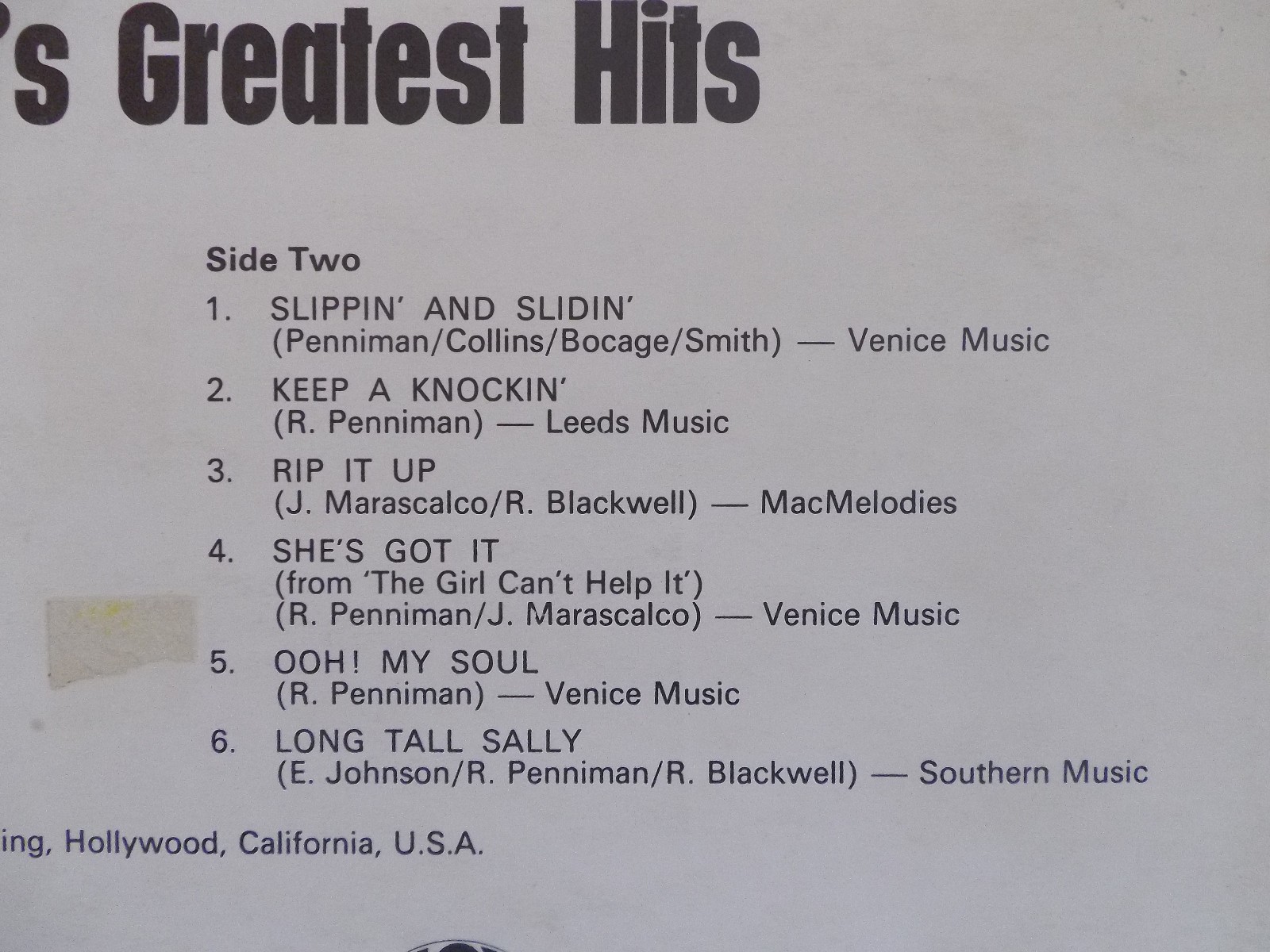 Little Richard – His Greatest Hits | Joy Records, UK-LP, Bild 4