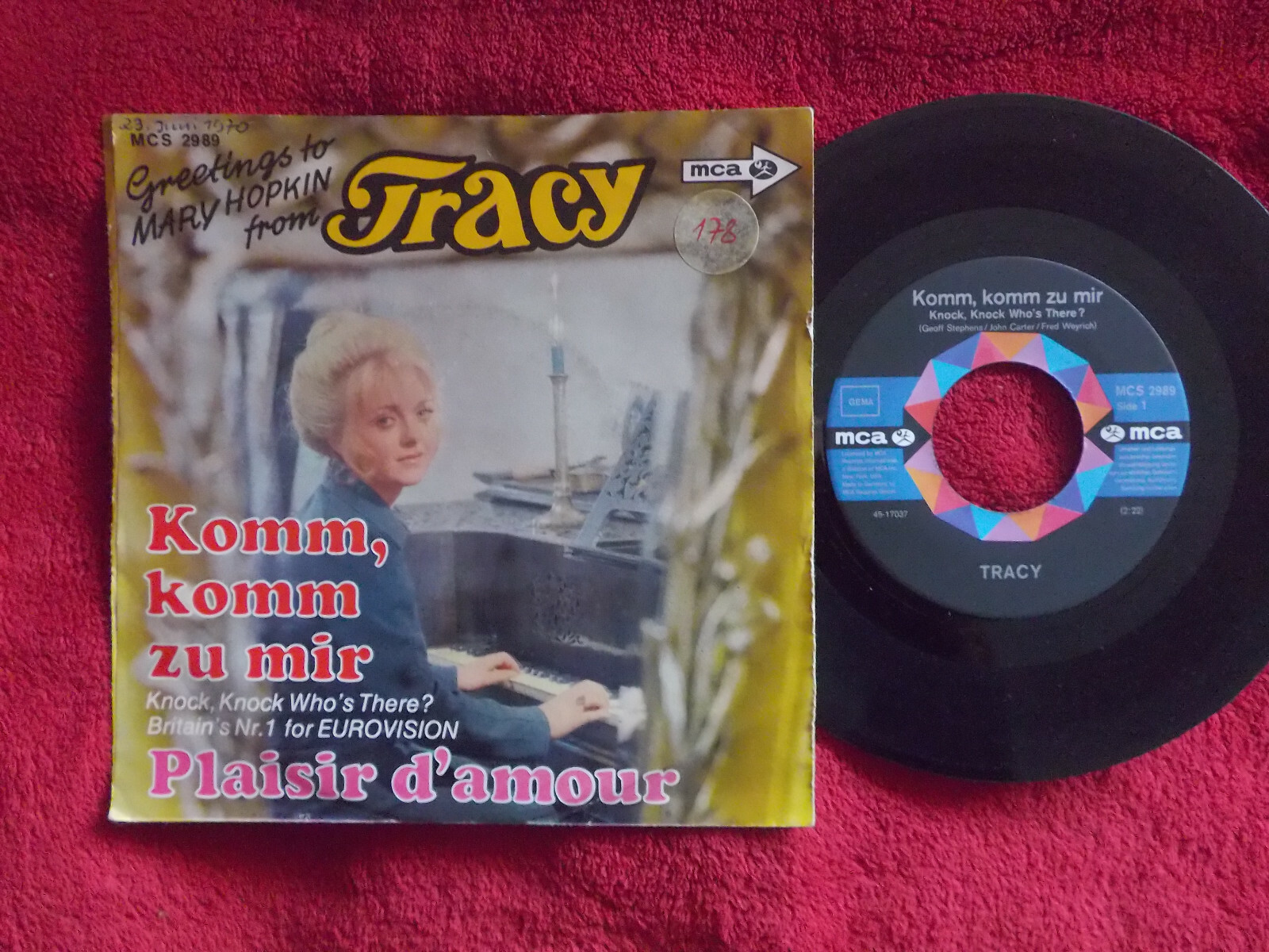 Tracy – Komm, komm zu mir / Plaisir d´amour (MCA Records, Single)