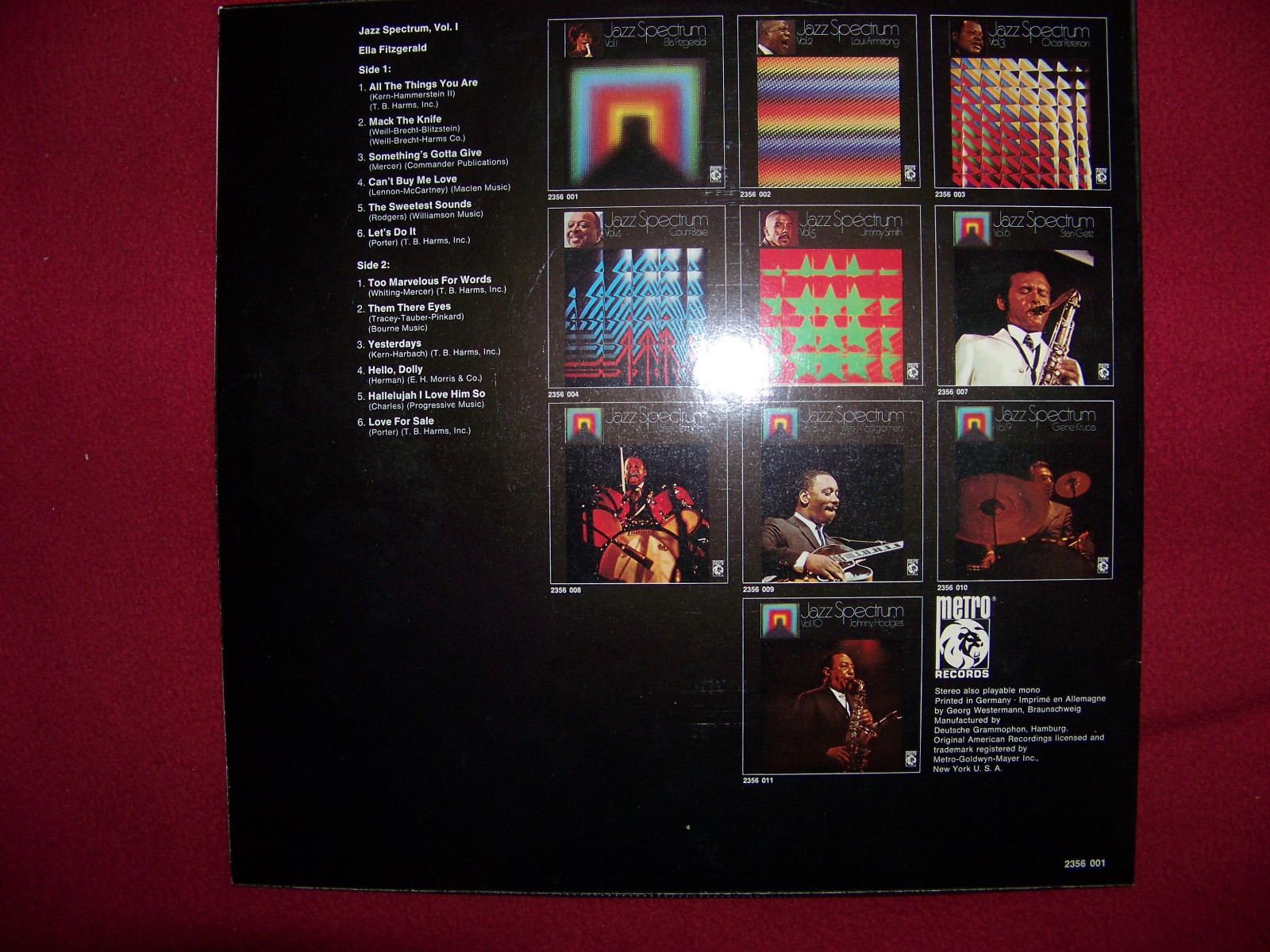 Ella Fitzgerald – Jazz Spectrum Vol. 1 (Metro Records, 2356 001), Bild 2