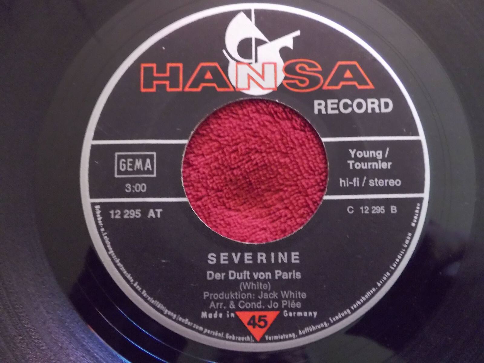 Severine – Monsieur le General / Der Duft von Paris | Hansa Records 12 295, Bild 2