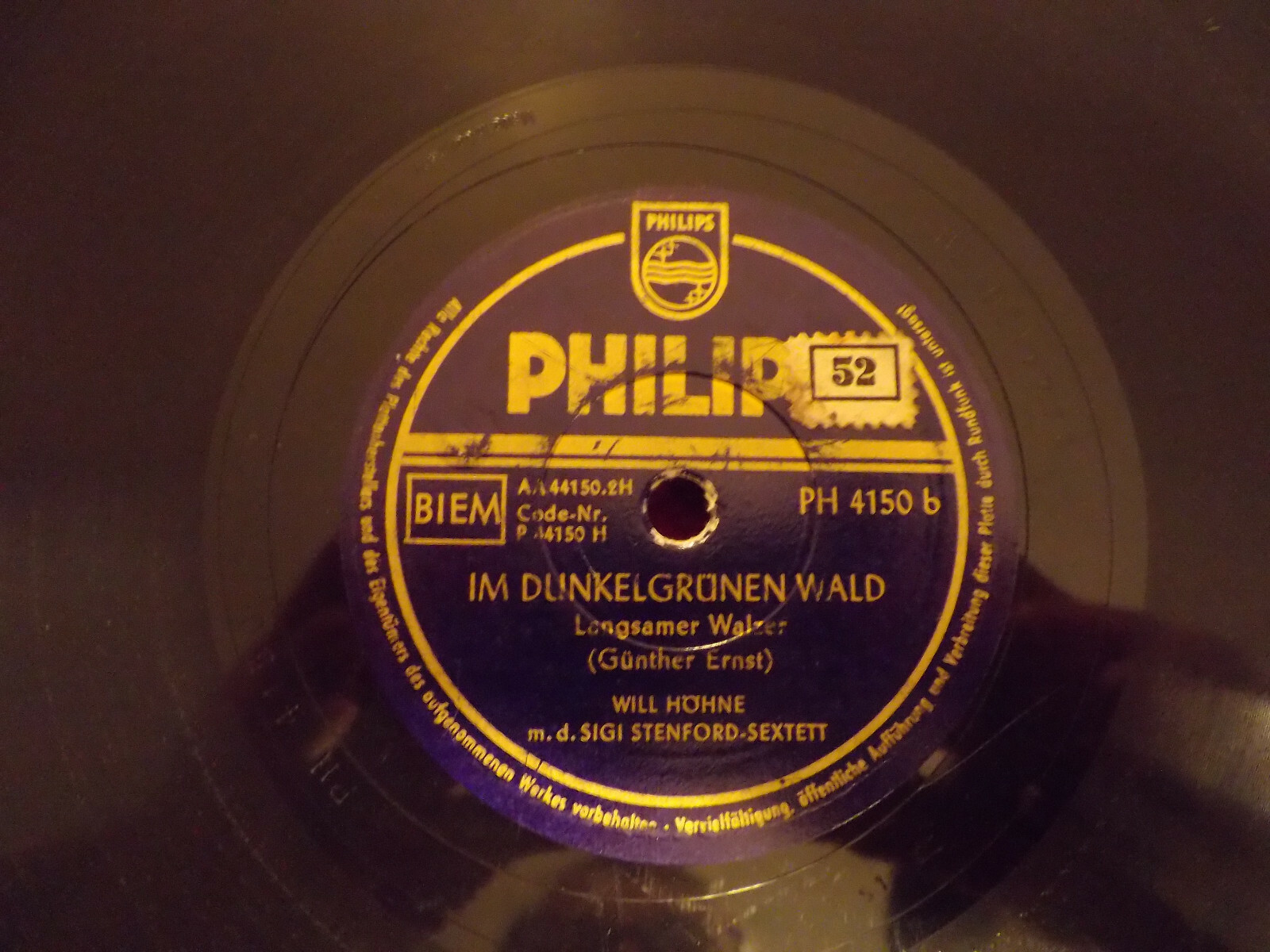 Will Höhne – Der Südwind, der weht / Im dunkelgrünen Wald (Schellack, Philips), Bild 2