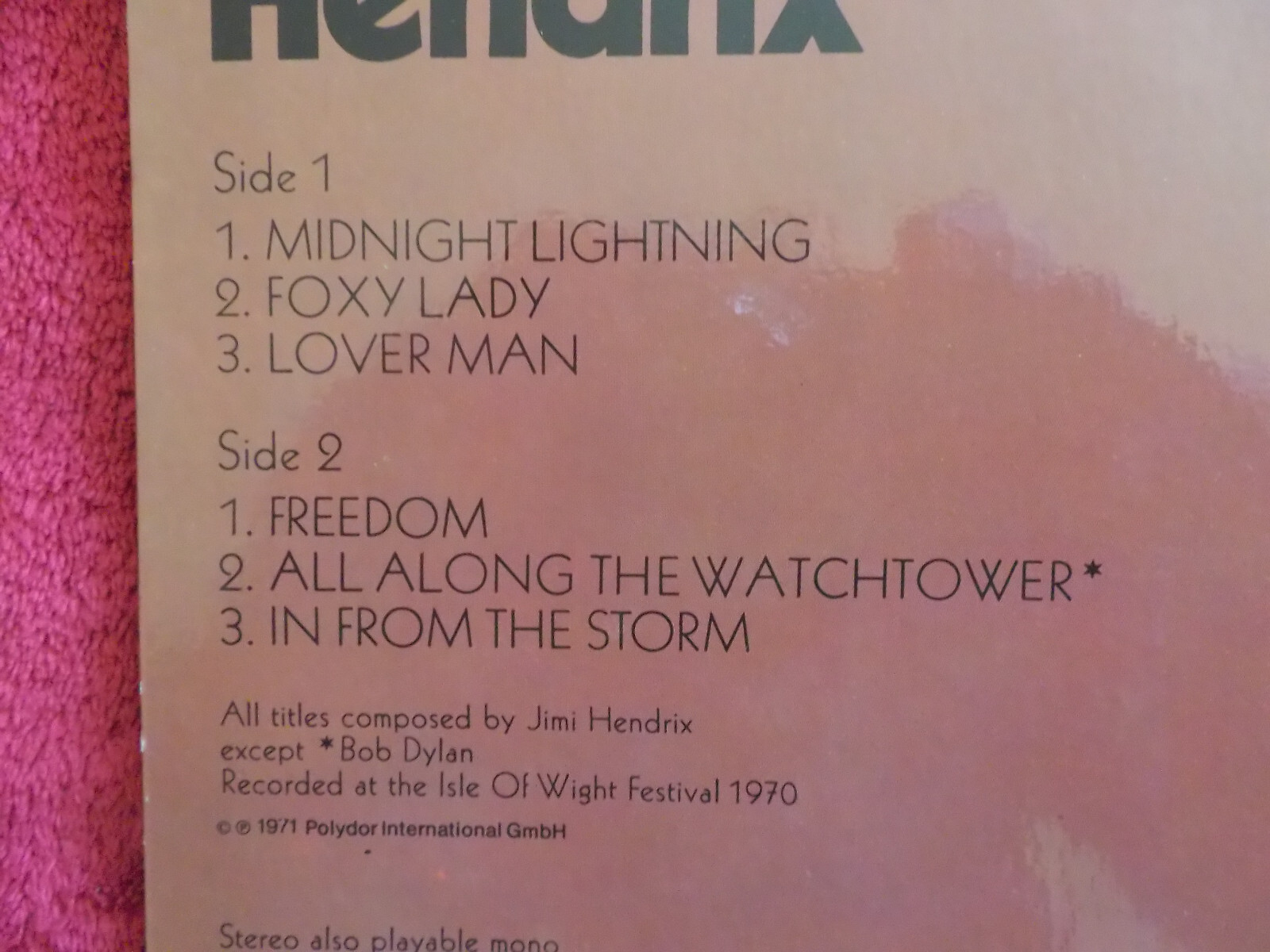 Jimi Hendrix – Isle of Wight | Polydor LP, 2459 398, Bild 3