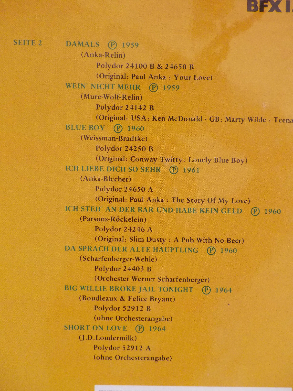 Gus Backus – Damals (Polydor, 1968), Bild 4