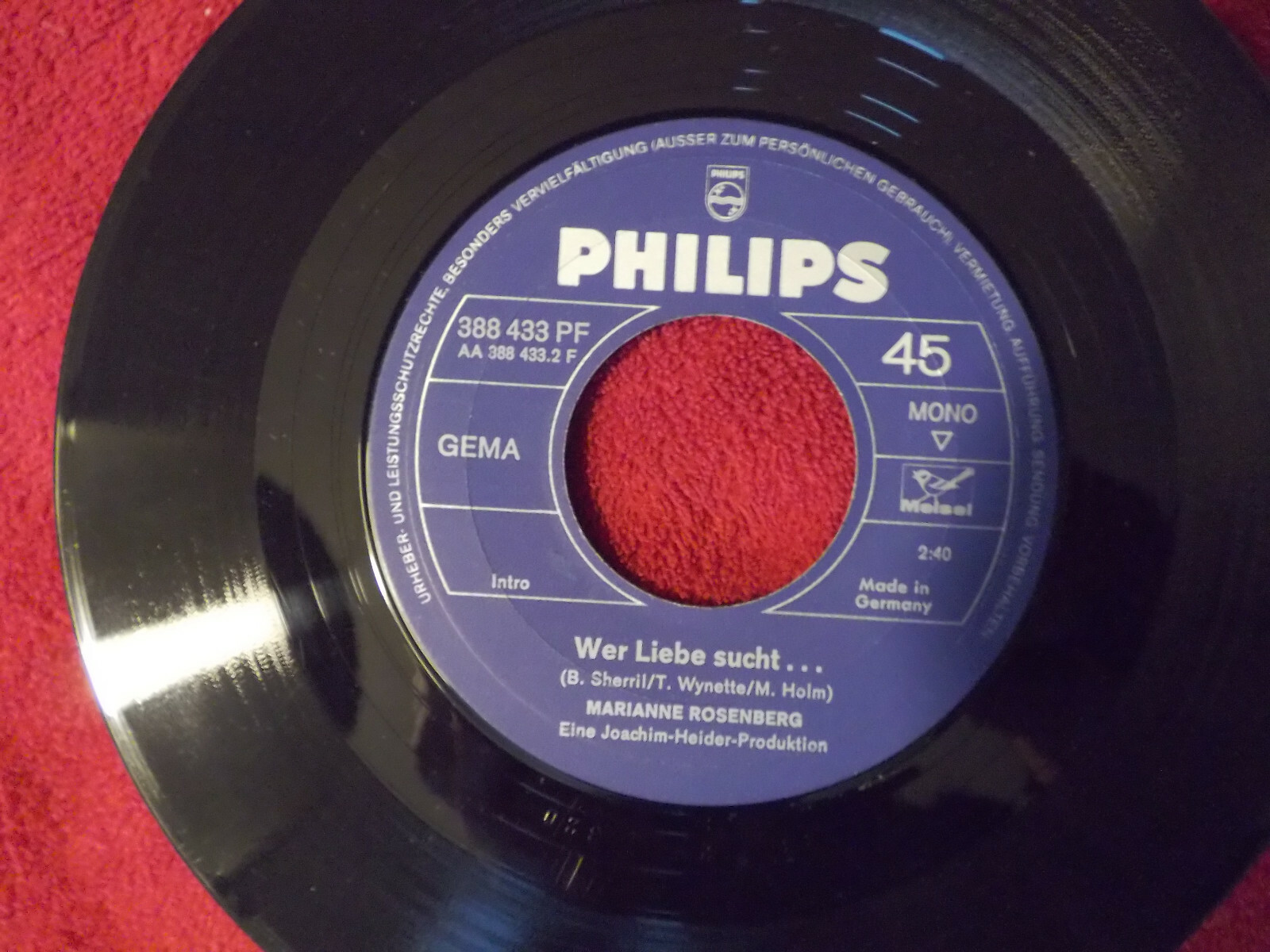 Marianne Rosenberg – Mr. Paul McCartney / Wer Liebe sucht (Philips 7″-Single), Bild 2