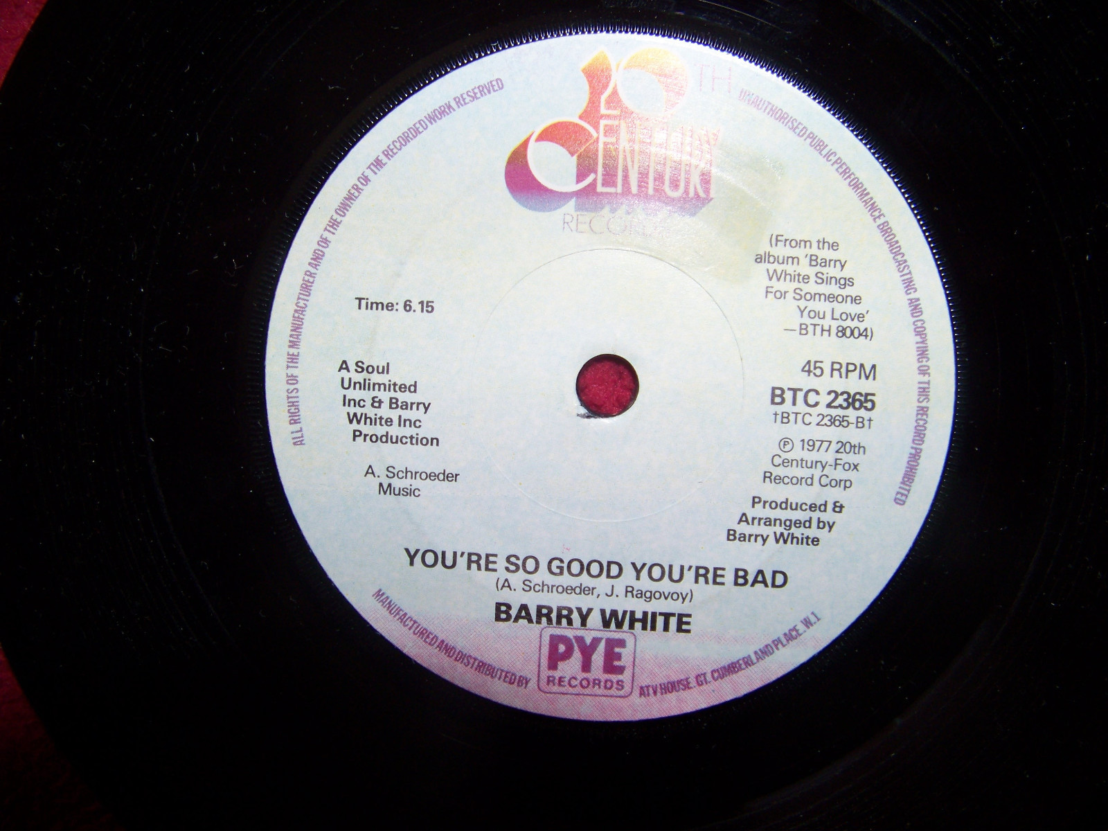 Barry White – Oh what a night for dancing / You´re so good, you´re so bad – Single, Bild 2