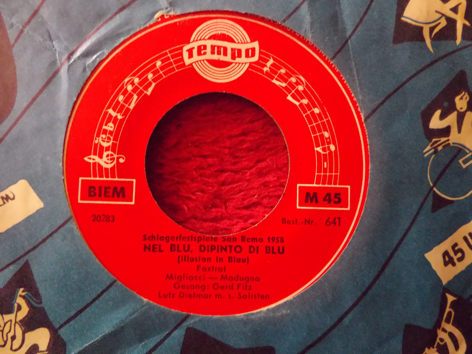 Gerd Fitz – Ich bin ja nur ein Troubadour / Nel blu, dipinto di blu (Tempo Records 641), Bild 2