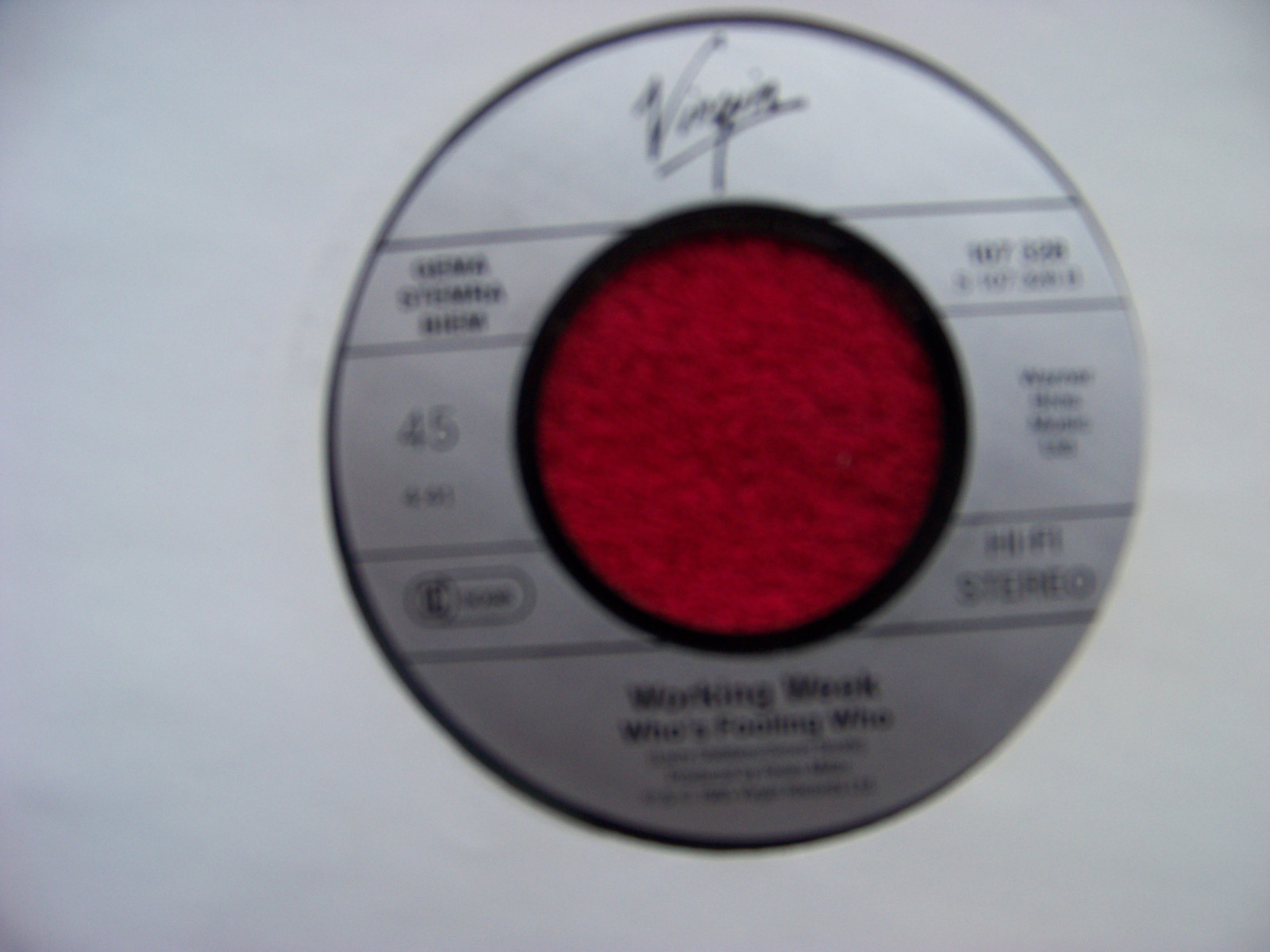Working Week – Sweet Nothing / Who´s Fooling Who (Virgin Records, 107 328), Bild 2