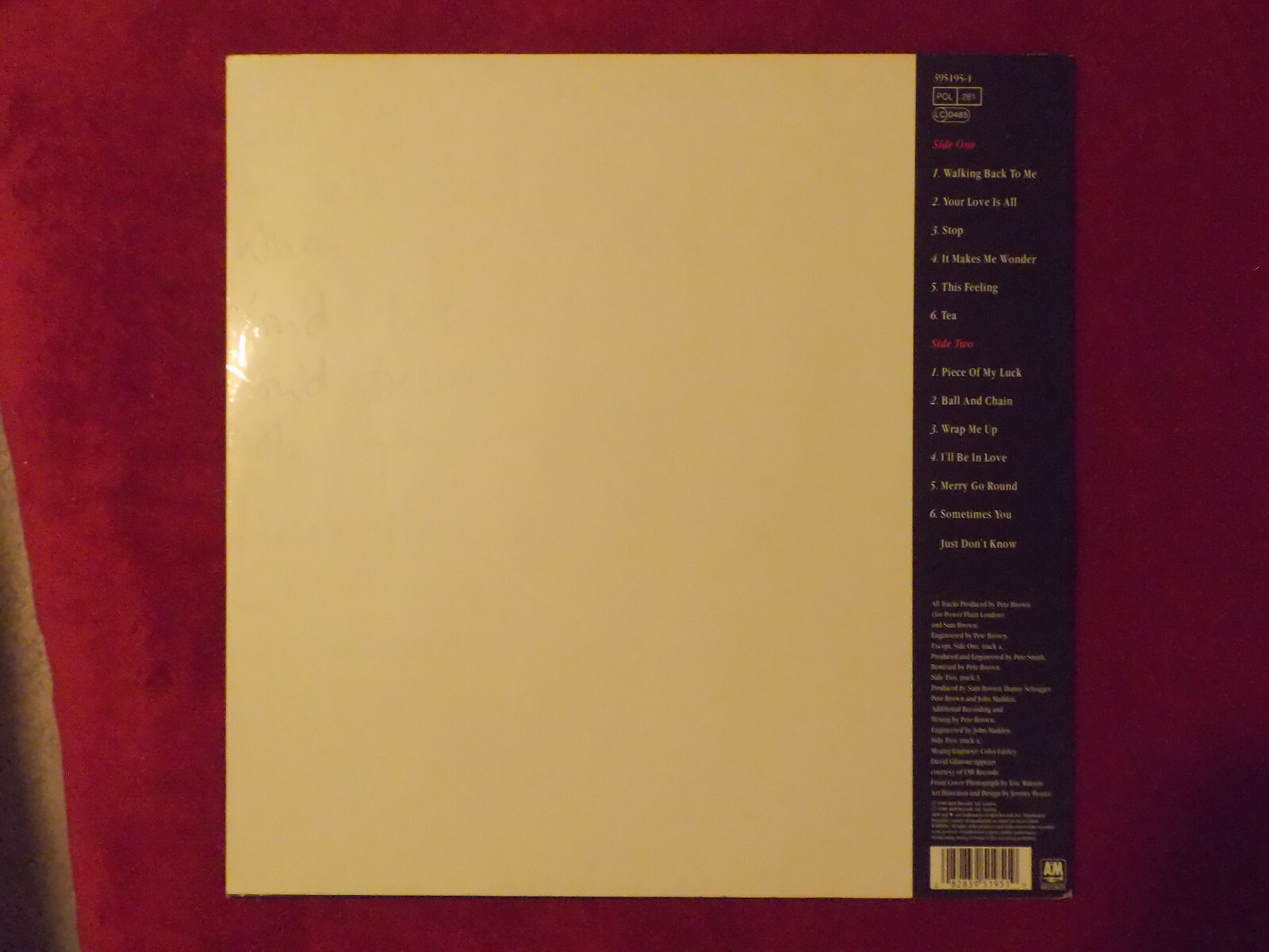Sam Brown – Stop! | A & M Records, LP, Deutschland 1988, Bild 3
