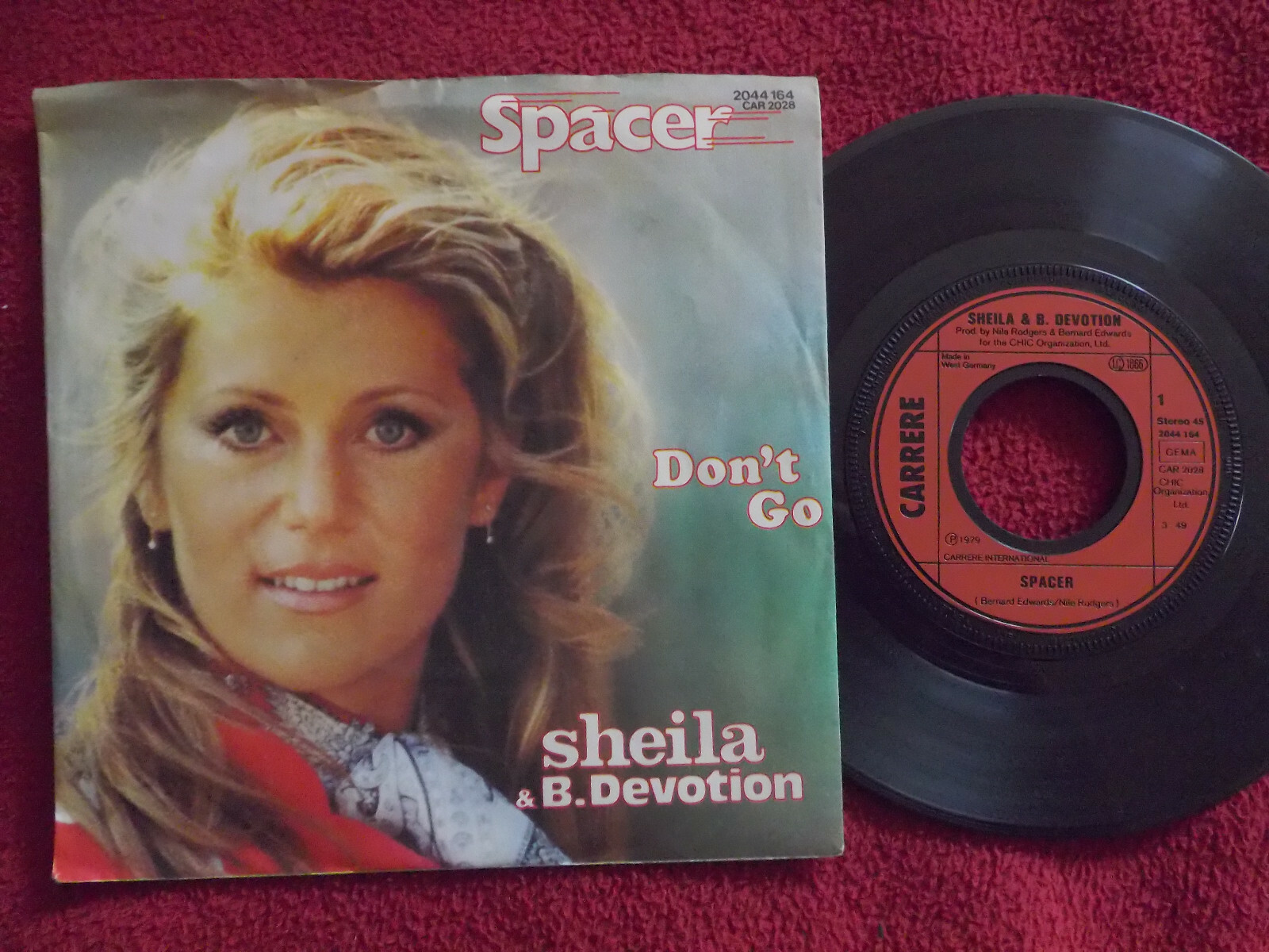 Sheila & B. Devotion – Spacer / Don´t go (Carrere, 2044 164, deutsche 7″-Single, 1979)