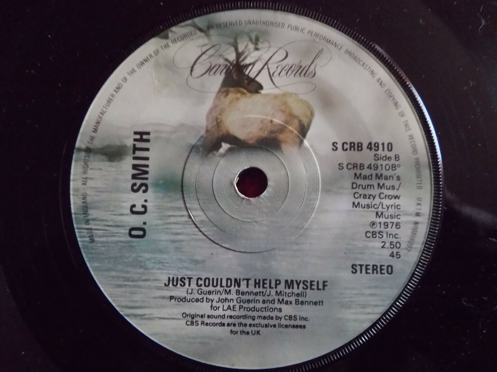 O.C. Smith – Together / Just couldn´t help myself | UK 7″ Single, Bild 2