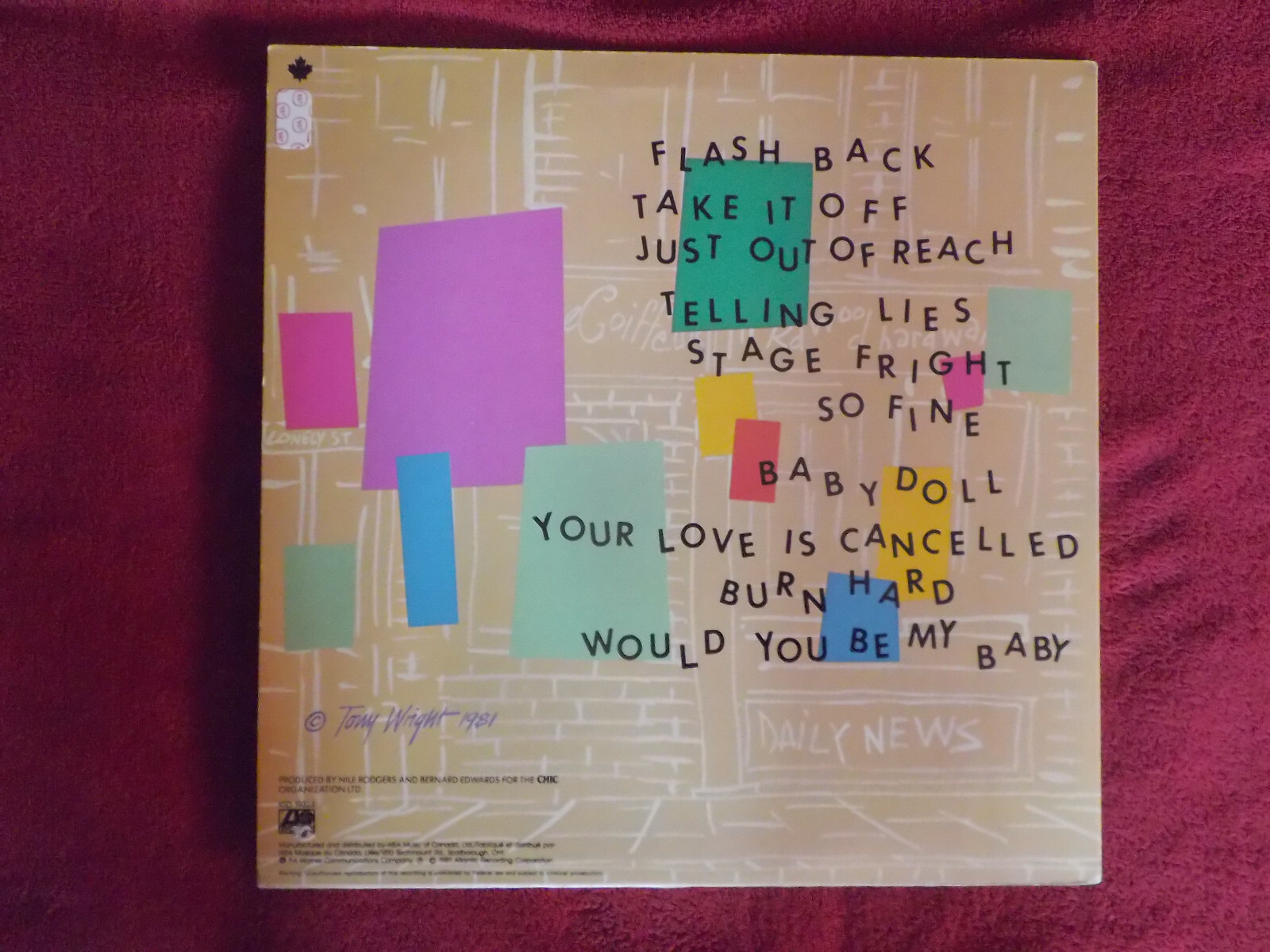 Chic – Take It Off (LP, Kanada, 1981), Bild 2