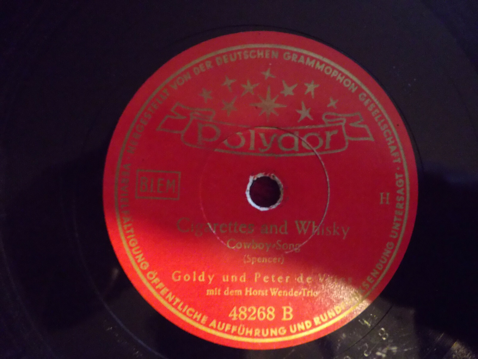 Goldy & Peter de Vries – Hast du Töne / Cigarettes and Whisky (Polydor 48 268), Bild 2