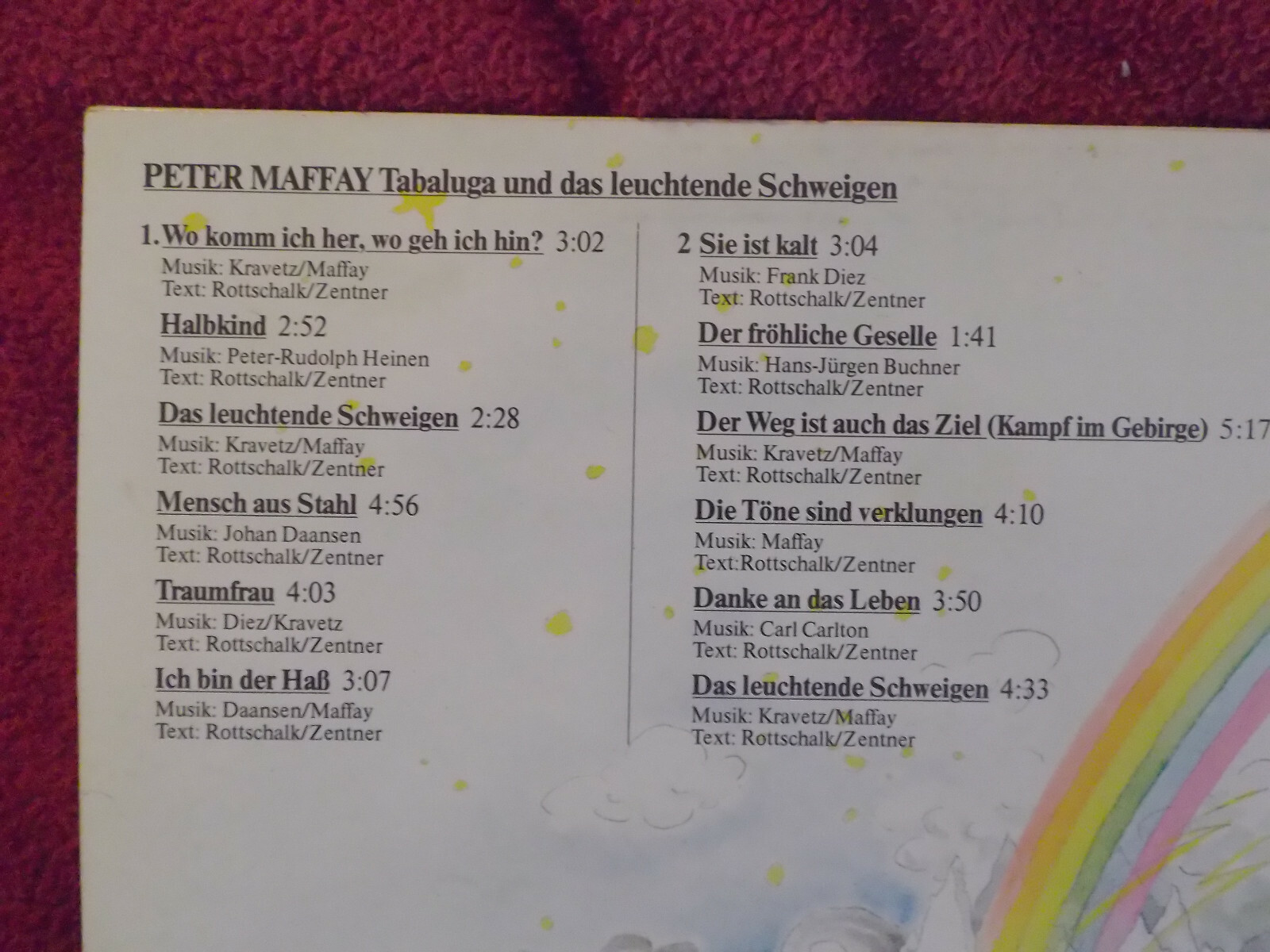 Peter Maffay – Tabaluga und das leuchtende Schweigen (LP, Teldec, 1986), Bild 3