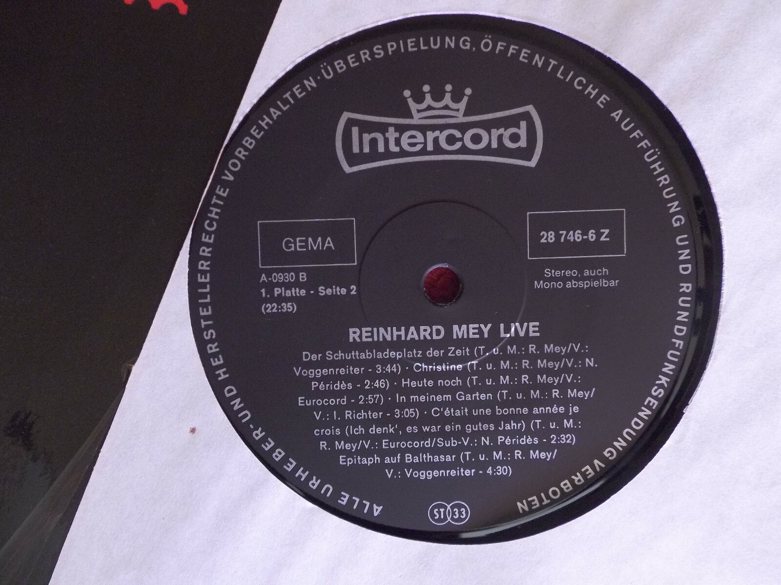 Reinhard Mey – Live | Intercord Doppel-LP, FOC, Bild 3
