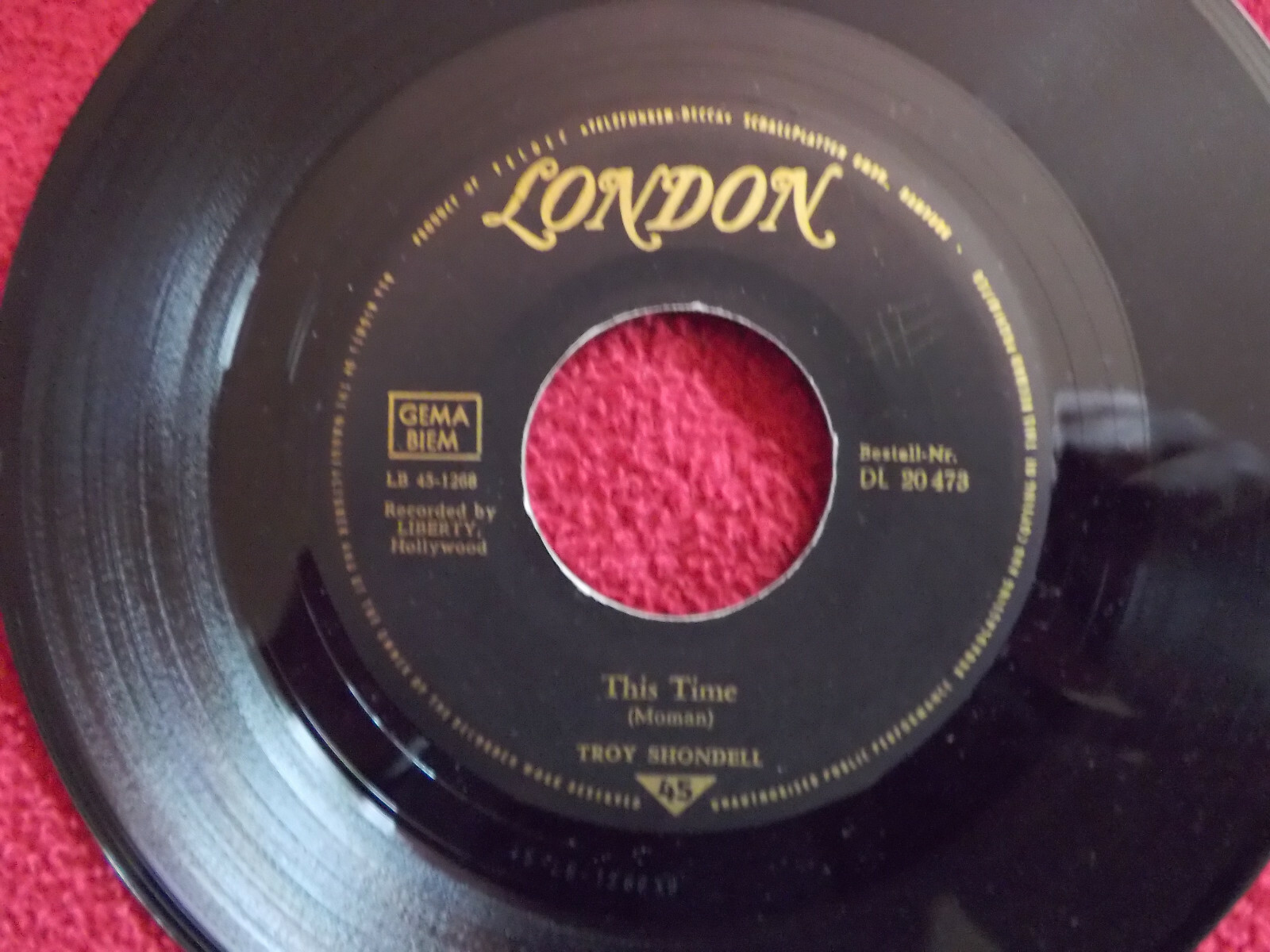 Troy Shondell – This Time / Girl After Girl, London Records 7″-Single