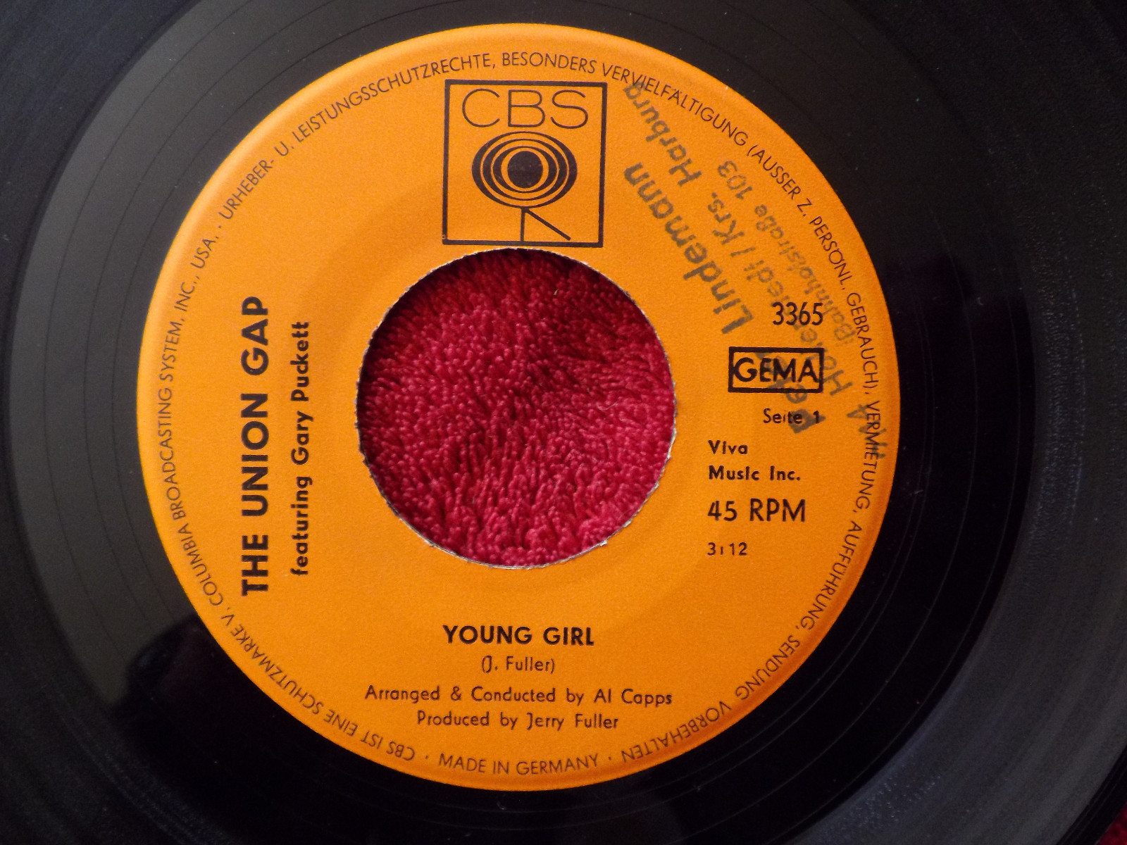 The Union Gap – Young Girl / I’m Losing You | CBS Records 3365, Single 45 U/min