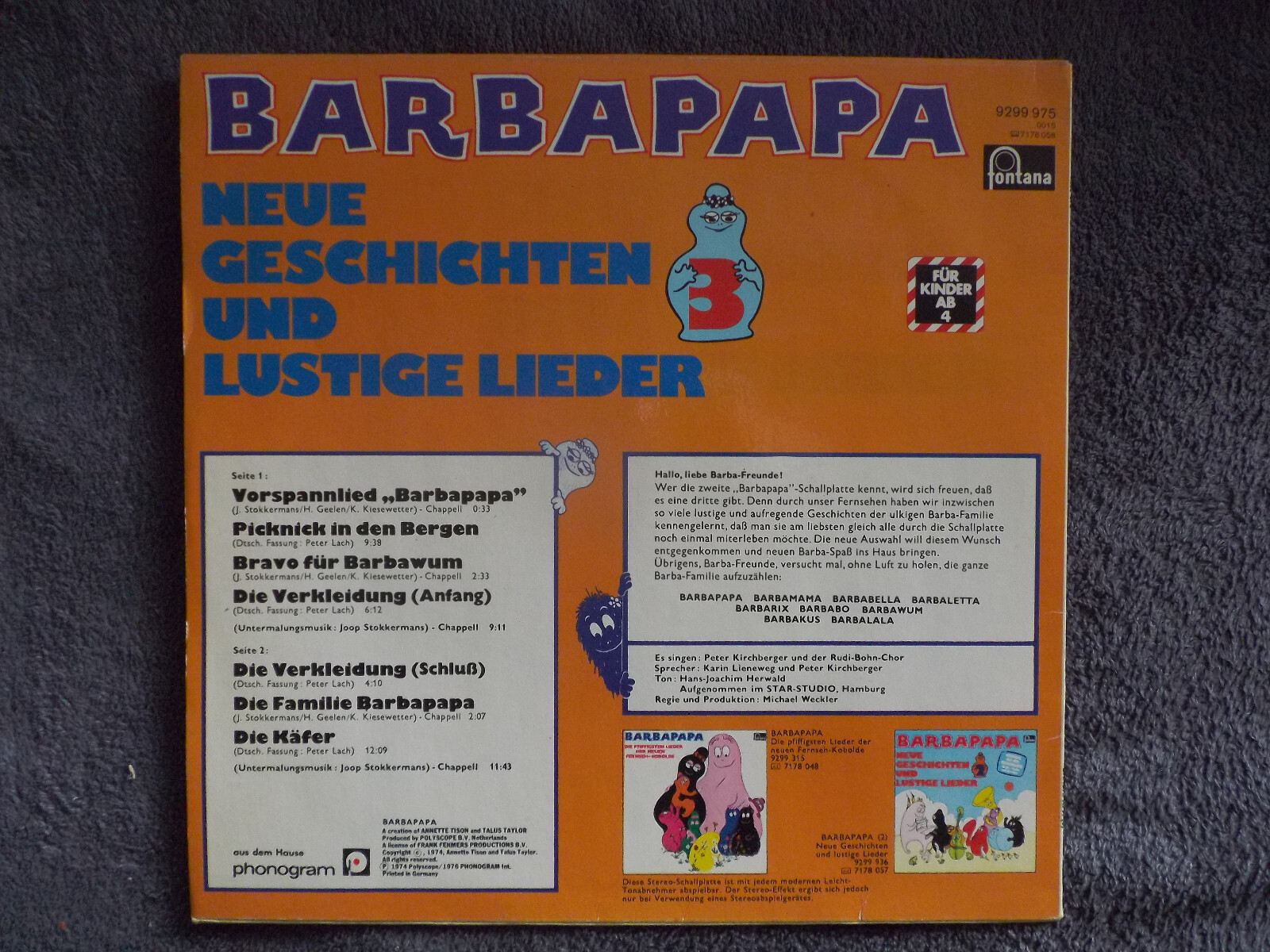 Barbapapa 3 – Neue Geschichten und lustige Lieder | Fontana LP, Bild 2