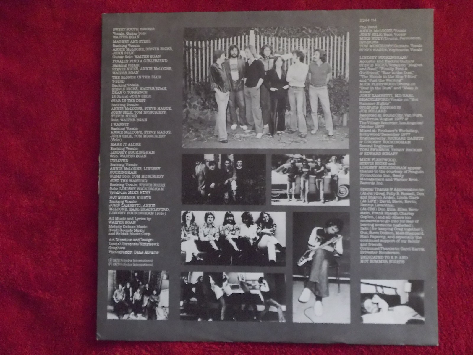 Walter Egan – Not Shy (LP, Polydor Records, 1978), Bild 2