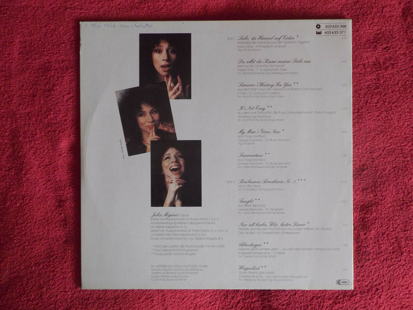 Julia Migenes – Wie es euch gefällt | Eurodisc Records LP, Bild 3