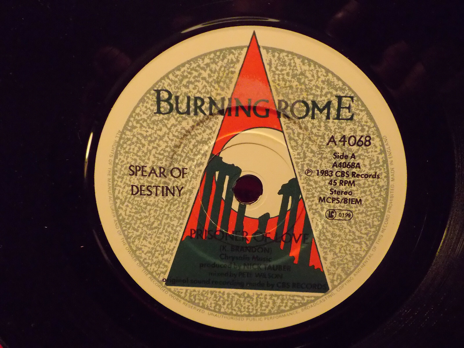 Spear of Destiny – Prisoner of love / Rosie · CBS / Burning Rome Records · UK-Single, 1983