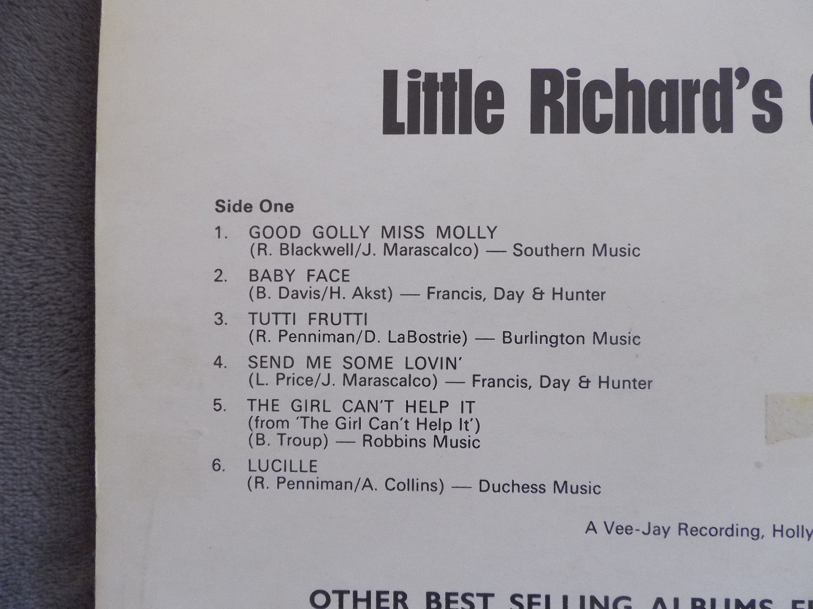 Little Richard – His Greatest Hits | Joy Records, UK-LP, Bild 3