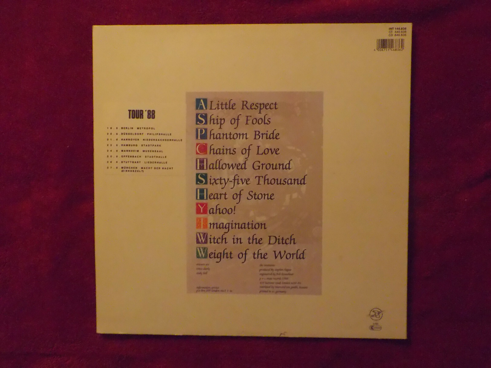 Erasure – The Innocents (LP, Mute, 1988), Bild 3
