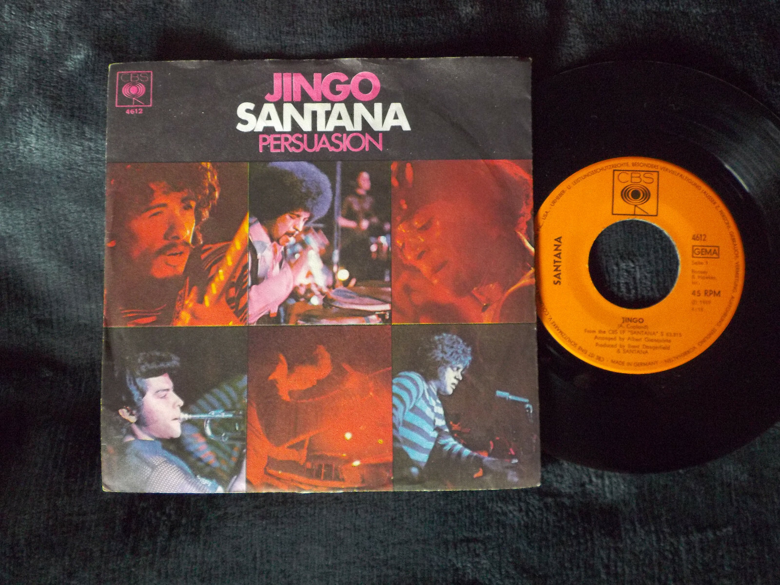 Santana – Jingo / Persuasion | CBS Records 4612 | Deutschland 1969 | 7″ Single