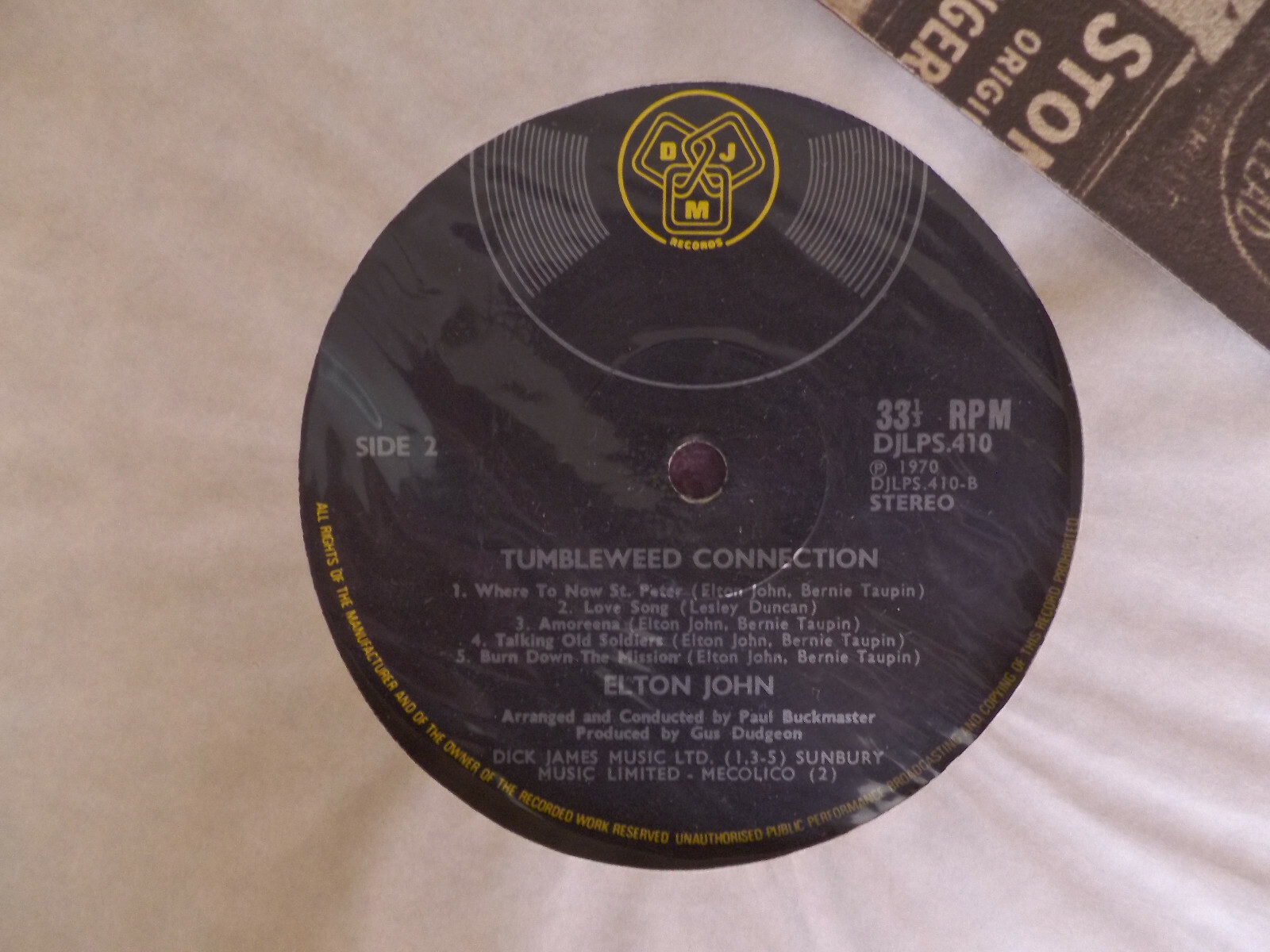 Elton John – Tumbleweed Connection | DJM Records, DJLPS.410 (1970), Bild 2