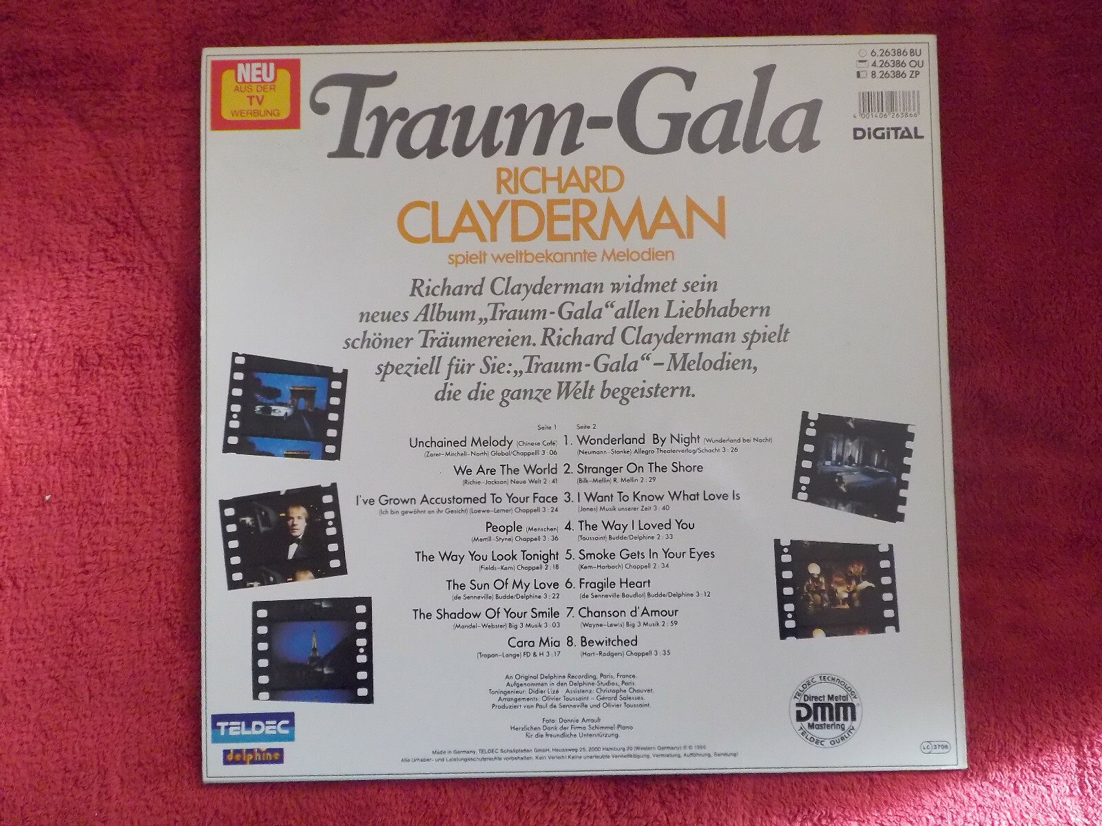 Richard Clayderman – Träumereien 2 (LP, Teldec Records, 1986), Bild 3