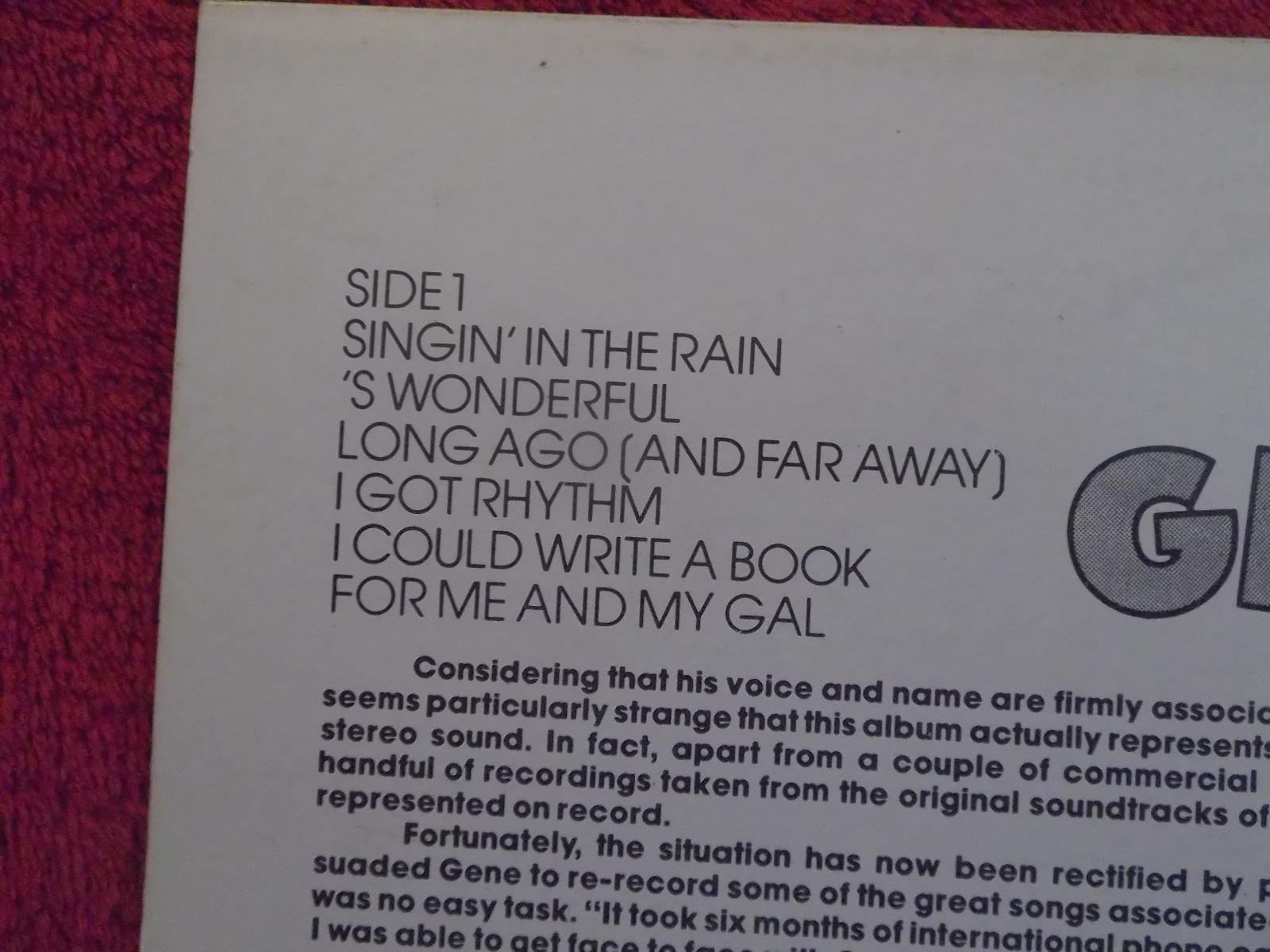 Gene Kelly – Singin´ in the rain | Decca LP, 1977, Bild 4