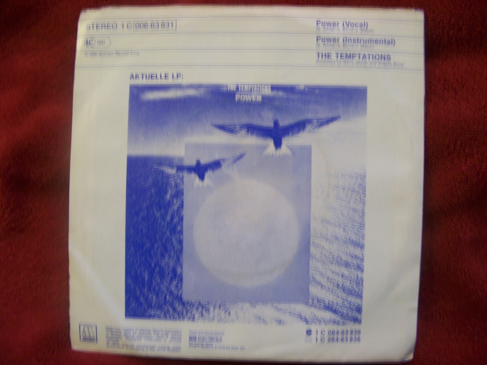 The Temptations – Power (Vocal) / Power (Instr.) | Motown 7" Single, 1980, Bild 2