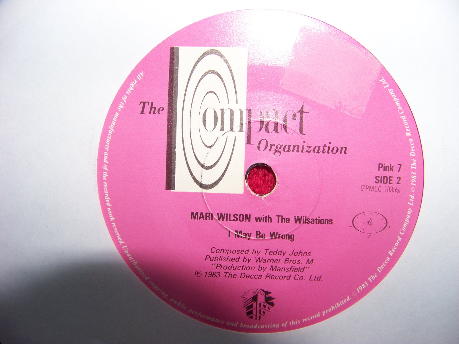 Mari Wilson – Wonderful / I may be wrong (UK 7″ Single, 1983), Bild 2