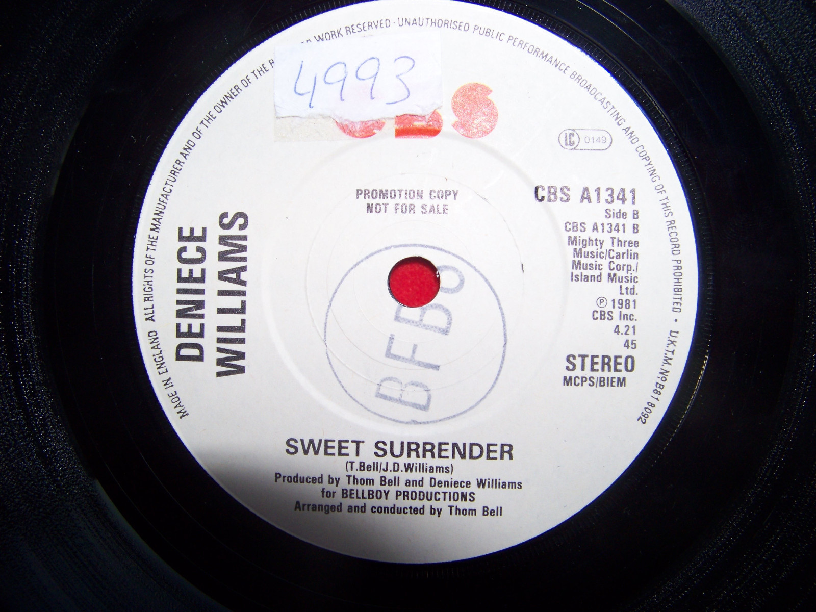 Deniece Williams – It´s your conscience / Sweet surrender | CBS Records, 1981, Bild 2