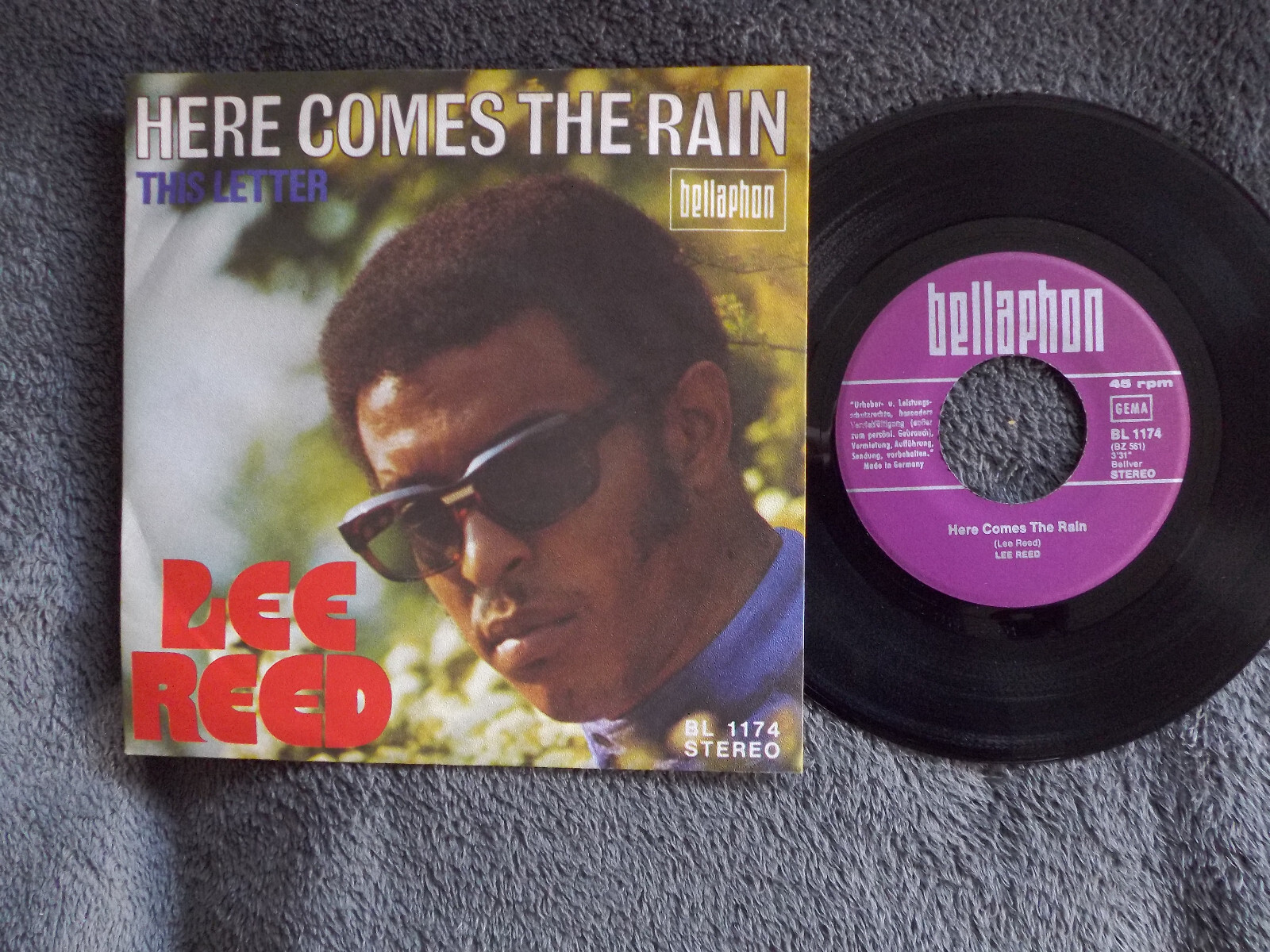 Lee Reed – Here comes the rain / The letter (Bellaphon, Single)