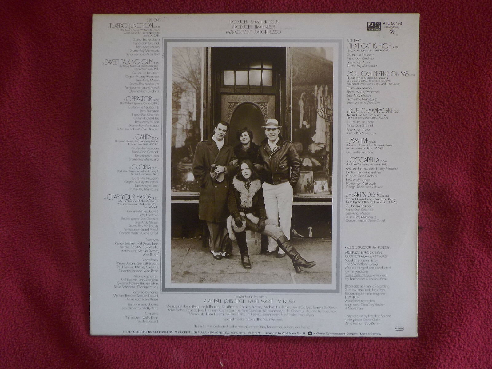 The Manhattan Transfer – same (LP, Atlantic Records, ATL 50138, 1975), Bild 2
