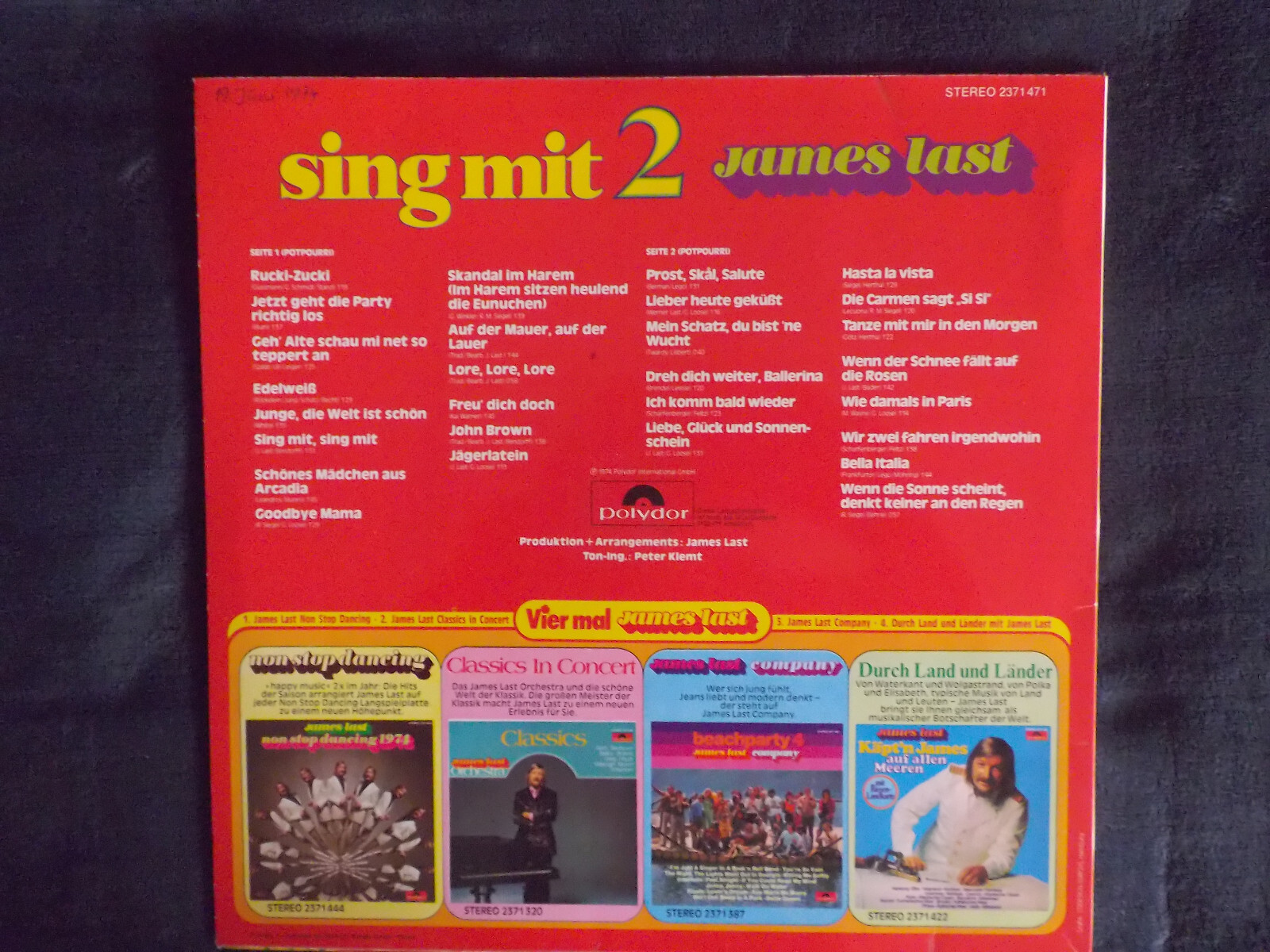 James Last – Sing mit 2 (Polydor, LP), Bild 3