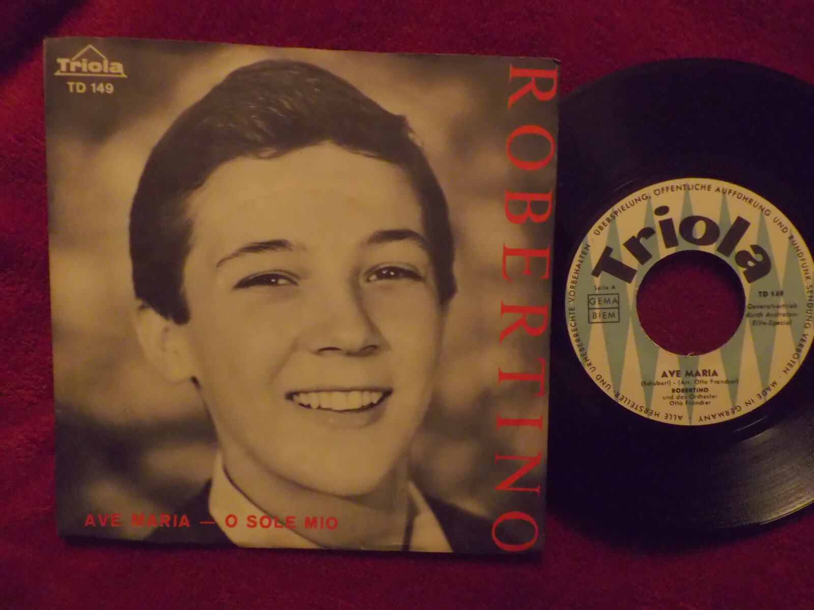 Robertino – Ave Maria / O sole mio | Triola Records TD 149, Single