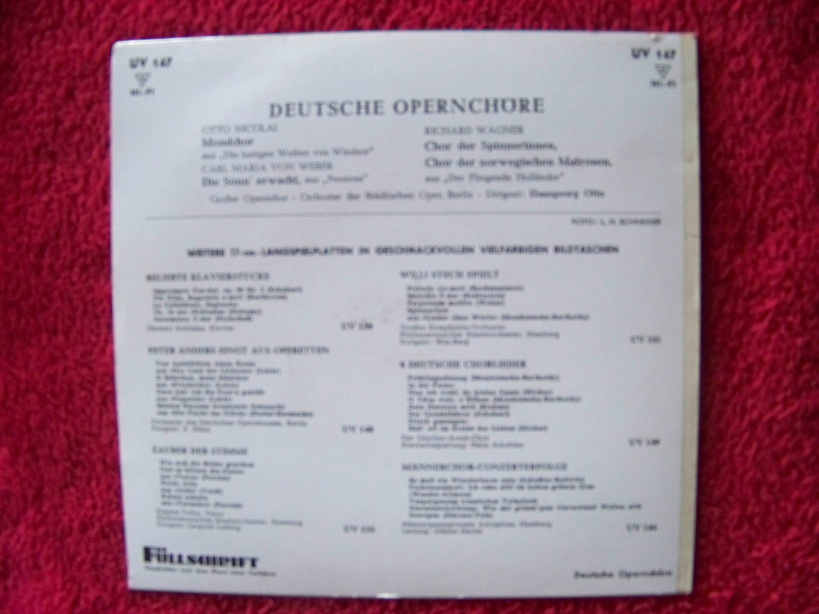 Deutsche Opernchöre – Mondchor und weitere Chöre (Telefunken, UV 147), Bild 2