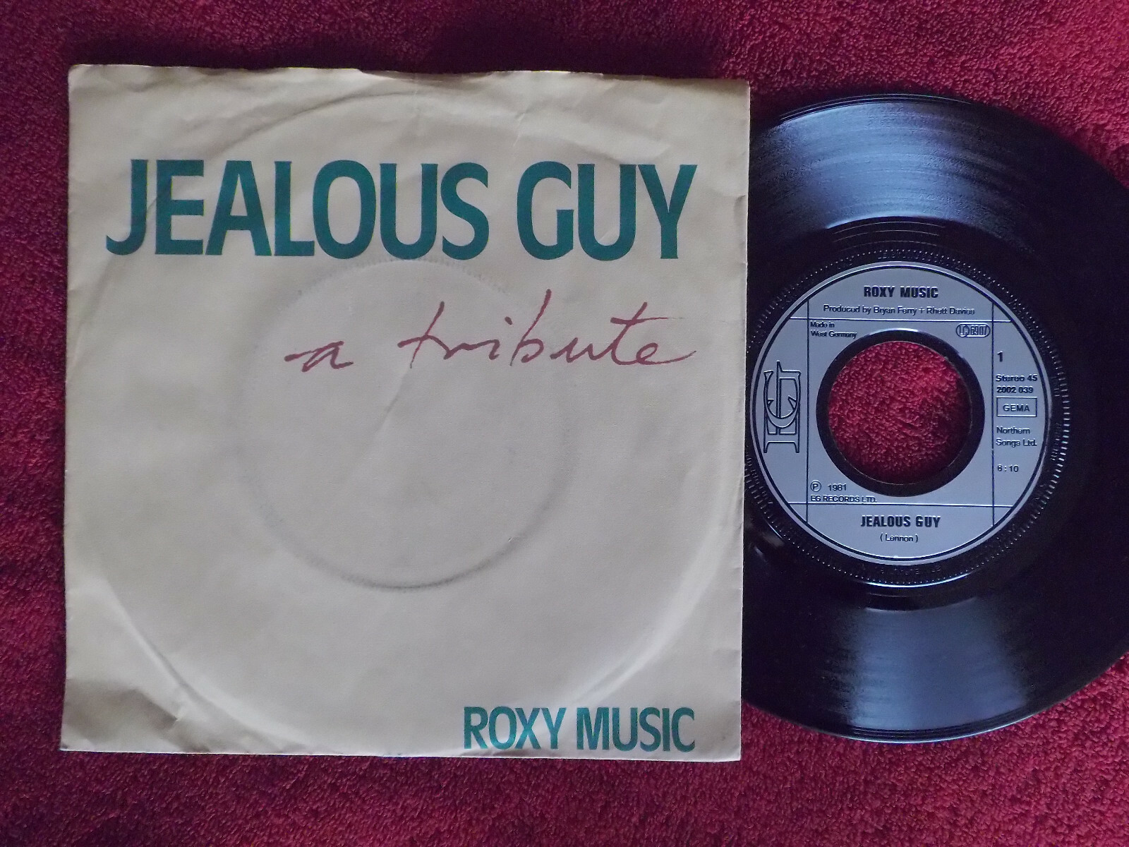 Roxy Music – Jealous Guy / The Same Old Scene (45 U/min, 1980)
